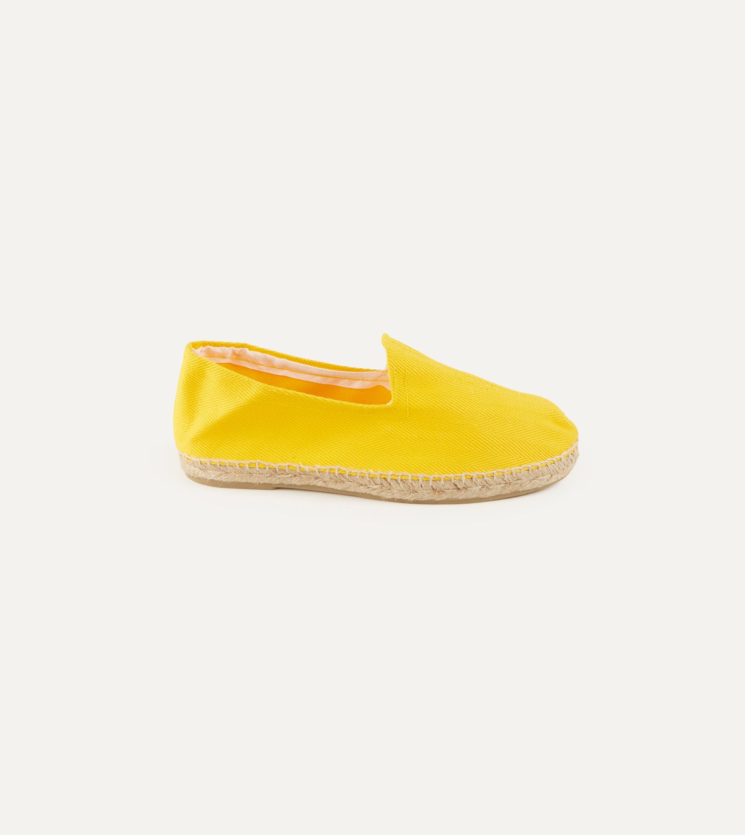 Yellow Herringbone Cotton Espadrilles