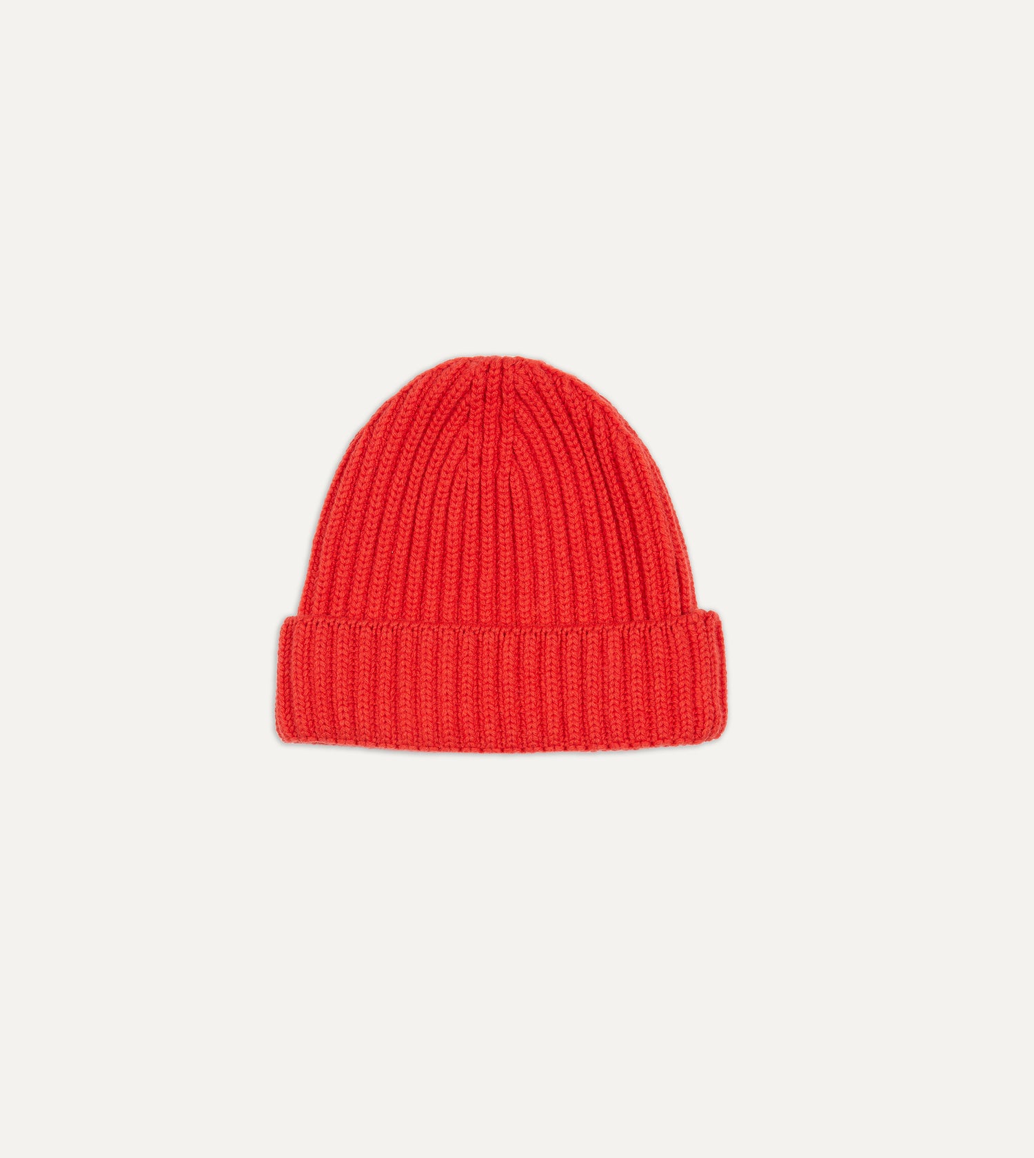 Orange Cashmere Ribbed Knit Cap