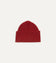 Red Lambswool Ribbed Knit Cap
