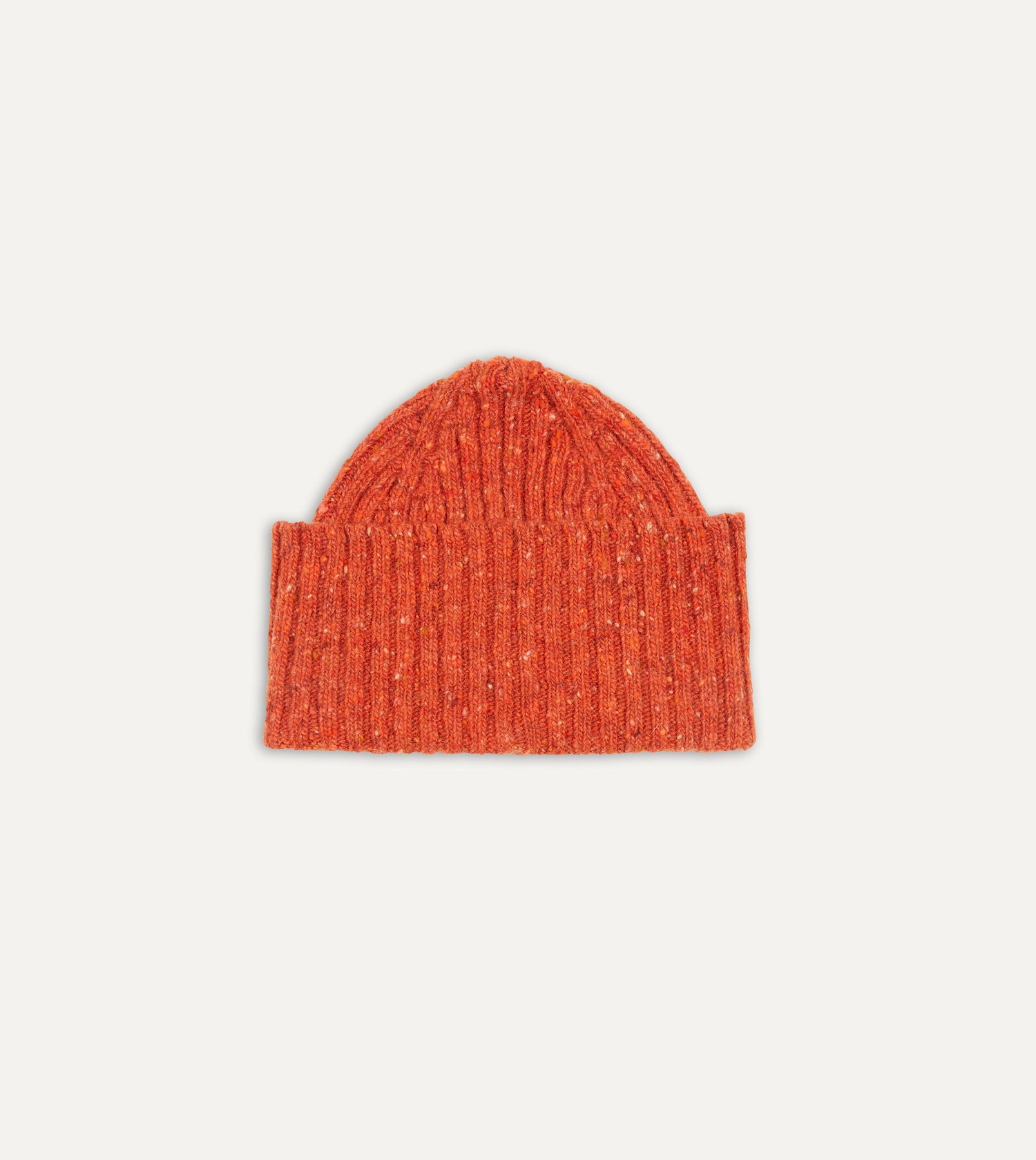 Orange Donegal Ribbed Merino Knit Cap