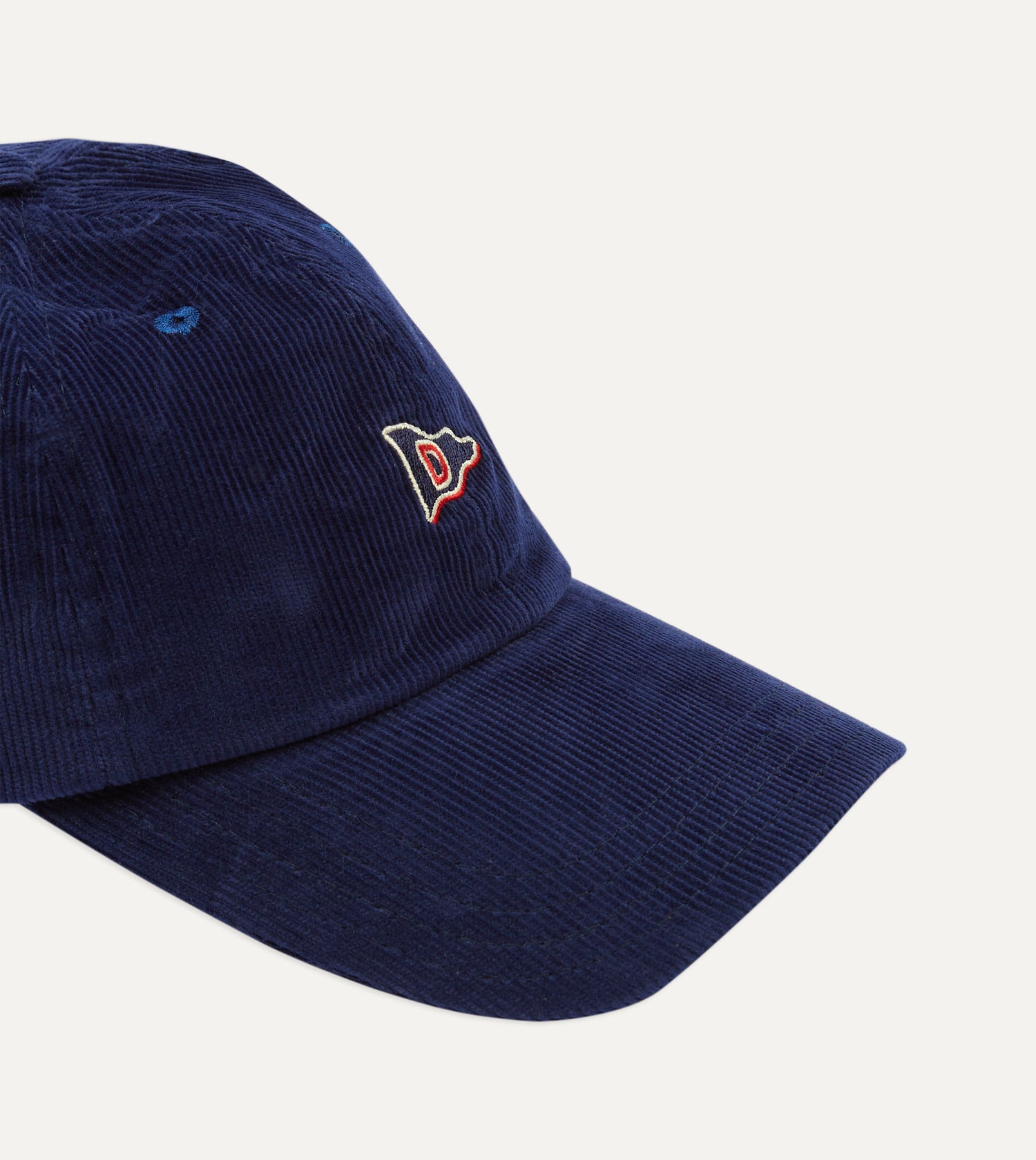 Navy 'D' Flag Emblem Cotton Corduroy Baseball Cap