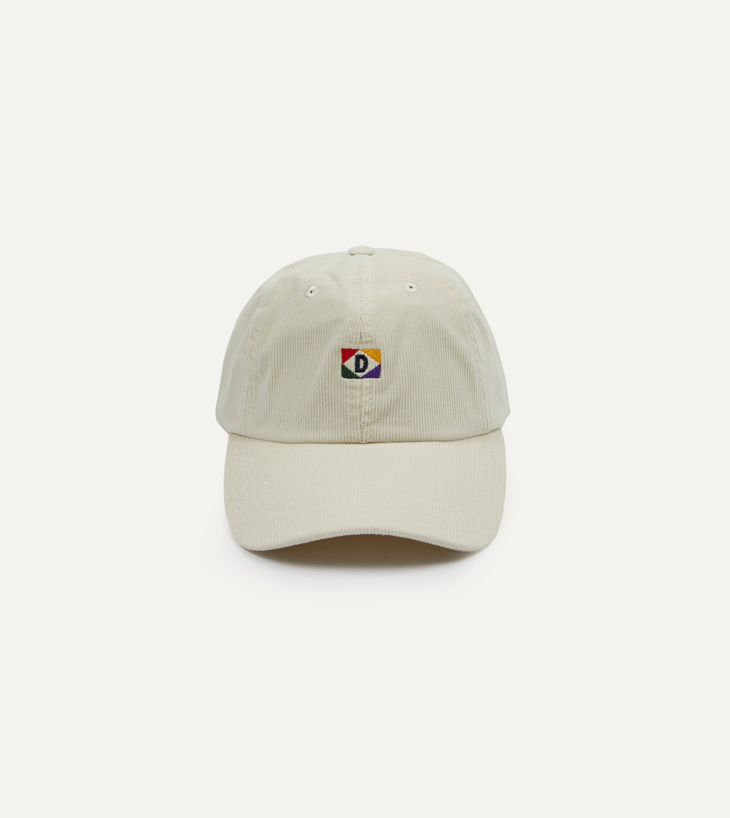 White 'D' Emblem Cotton Corduroy Baseball Cap