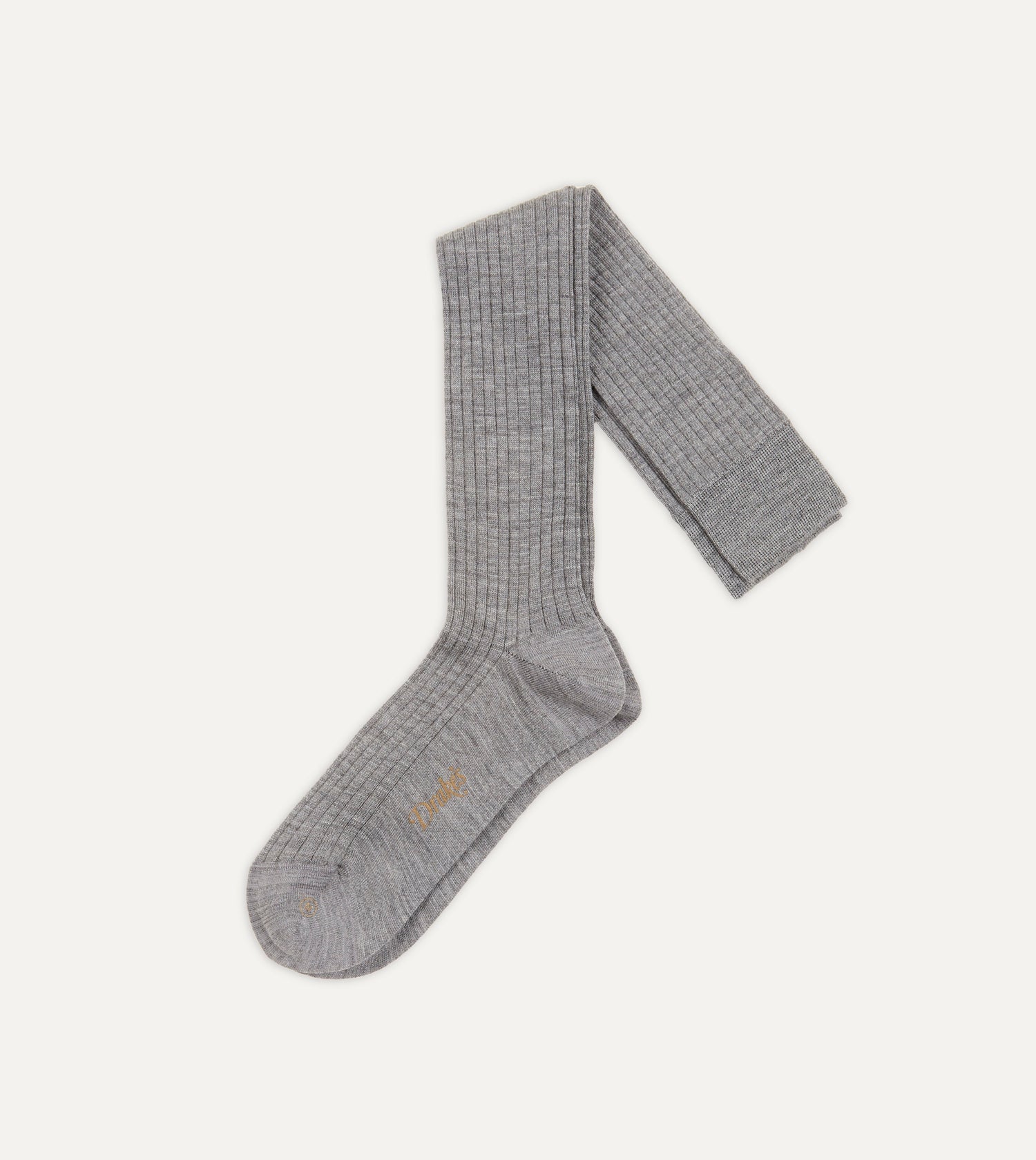 Light Grey Wool Over-The-Calf Socks