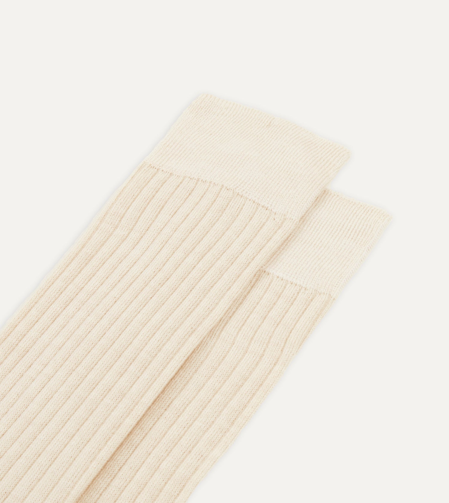 Ecru Wool Over-the-Calf Socks