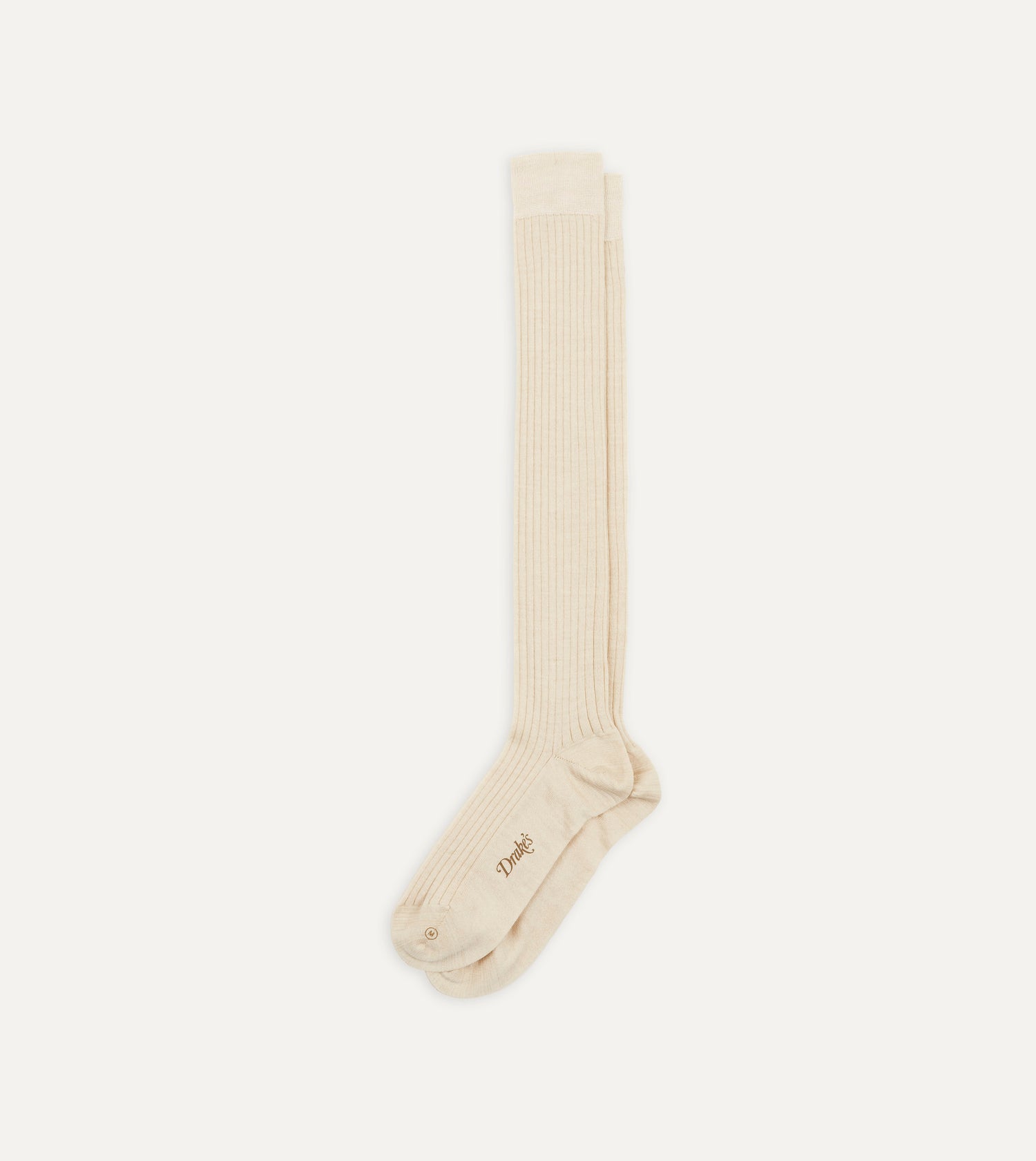 Ecru Wool Over-the-Calf Socks