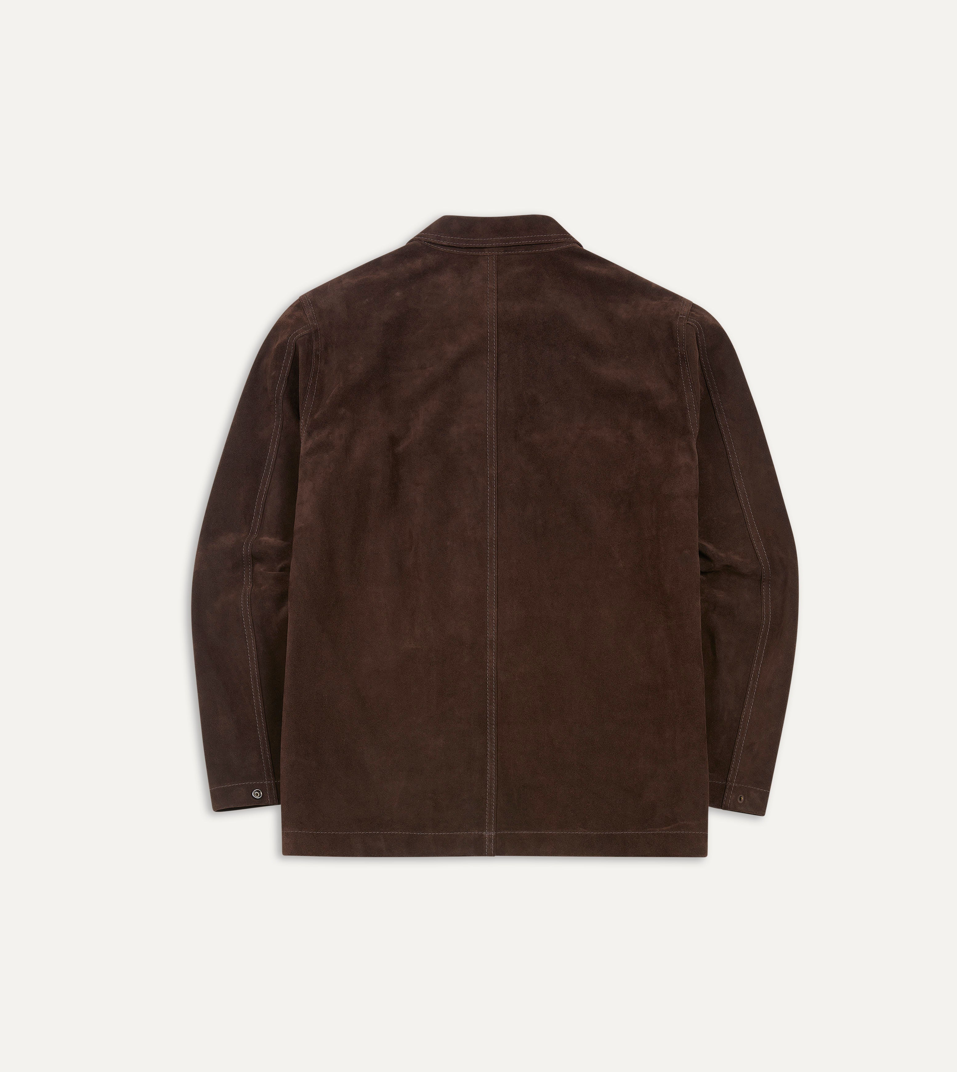 Chocolate Brown Heavyweight Suede Five-Pocket Chore Jacket – Drakes US