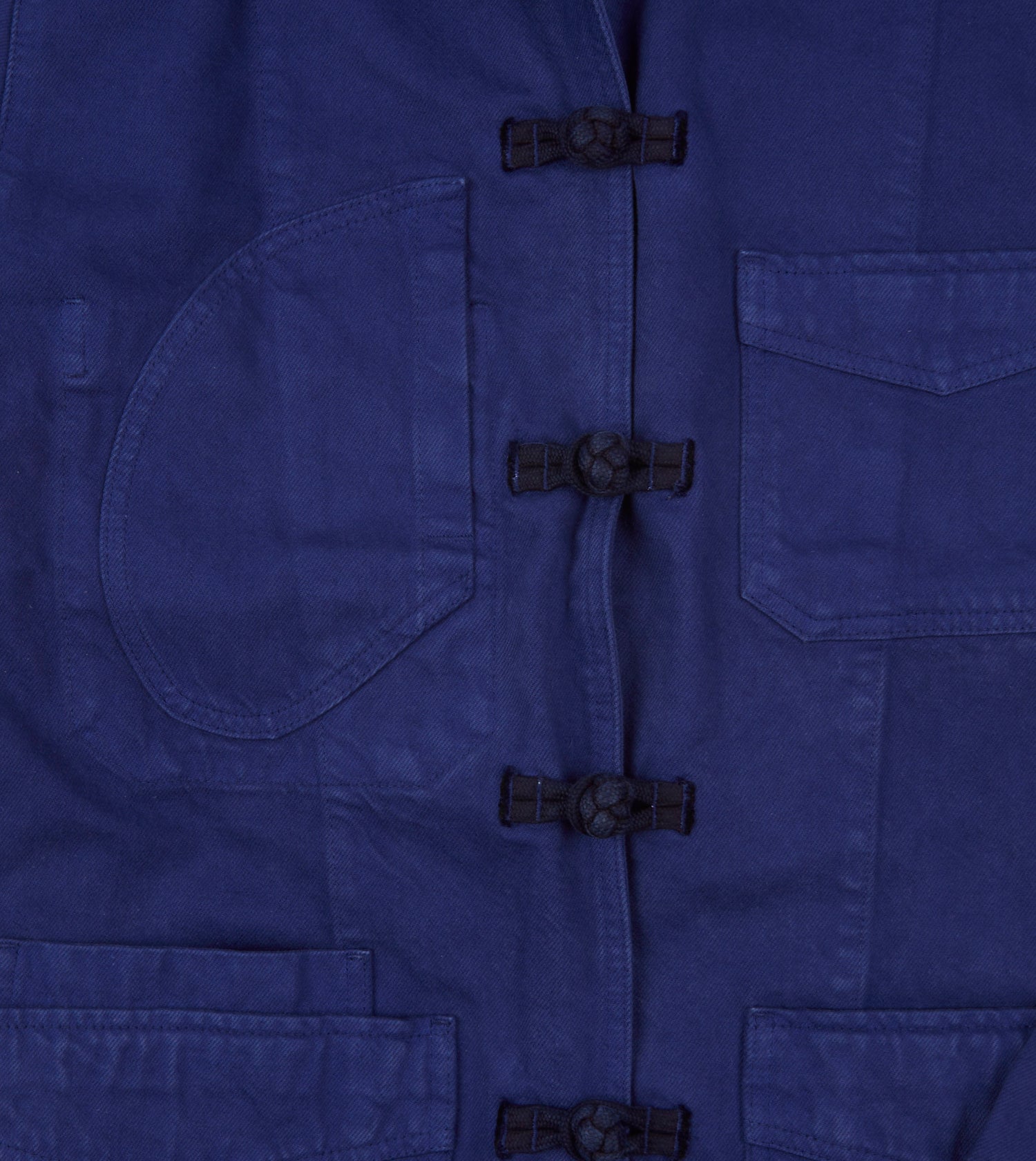 French Blue Cotton Twill Five-Pocket Artists Chore Jacket
