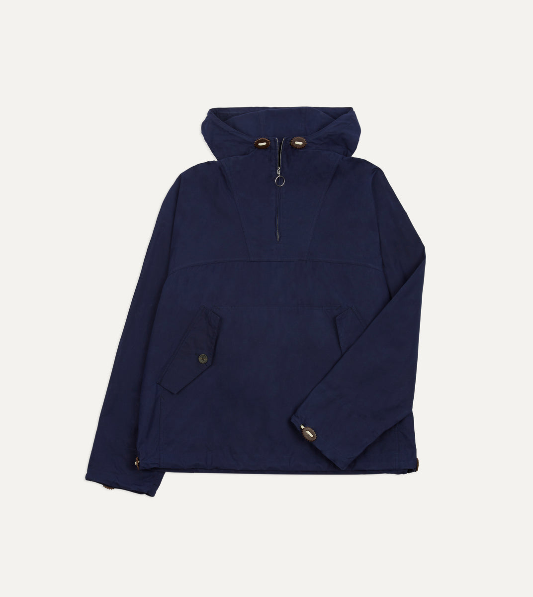 Navy Waxed Cotton Surf Cagoule – Drakes US