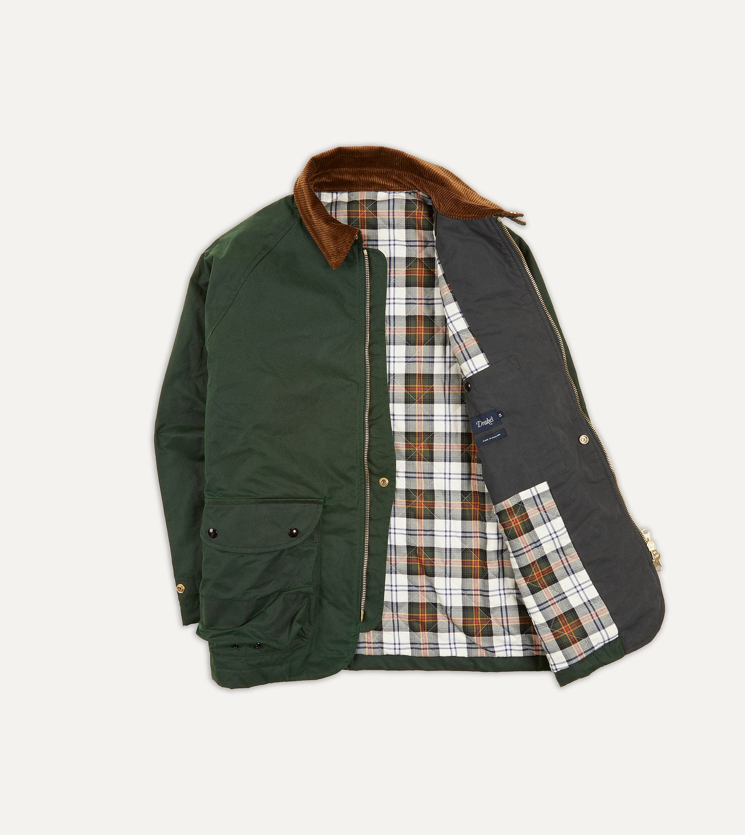 Green Waxed Coverall Jacket - Drakes US