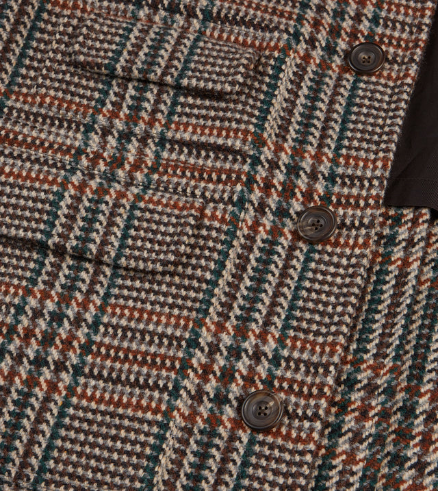 Prince of Wales Check Wool Raglan Coat – Drakes US