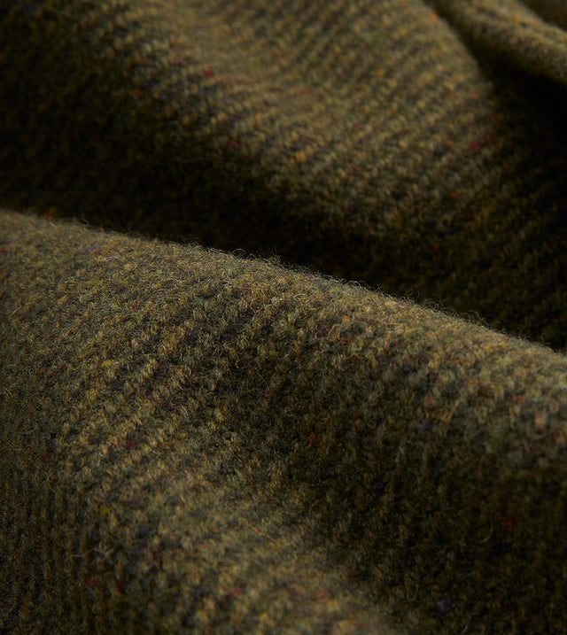 Green Donegal Wool Twill Raglan Coat Drakes US