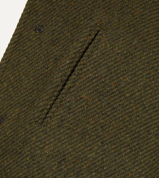 Green Donegal Wool Twill Raglan Coat – Drakes US