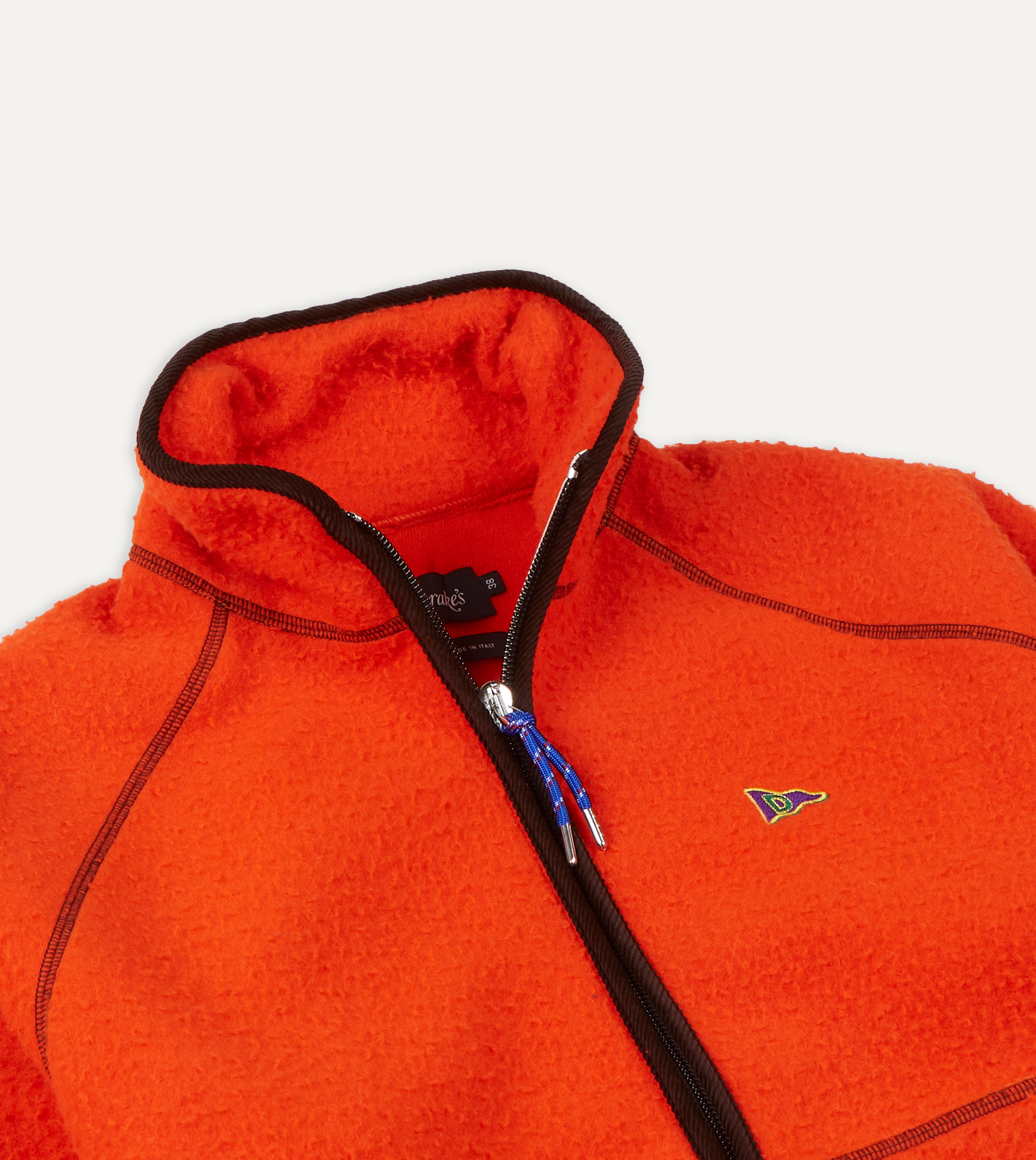 Orange Casentino Wool Half-Zip Pullover Fleece – Drakes US