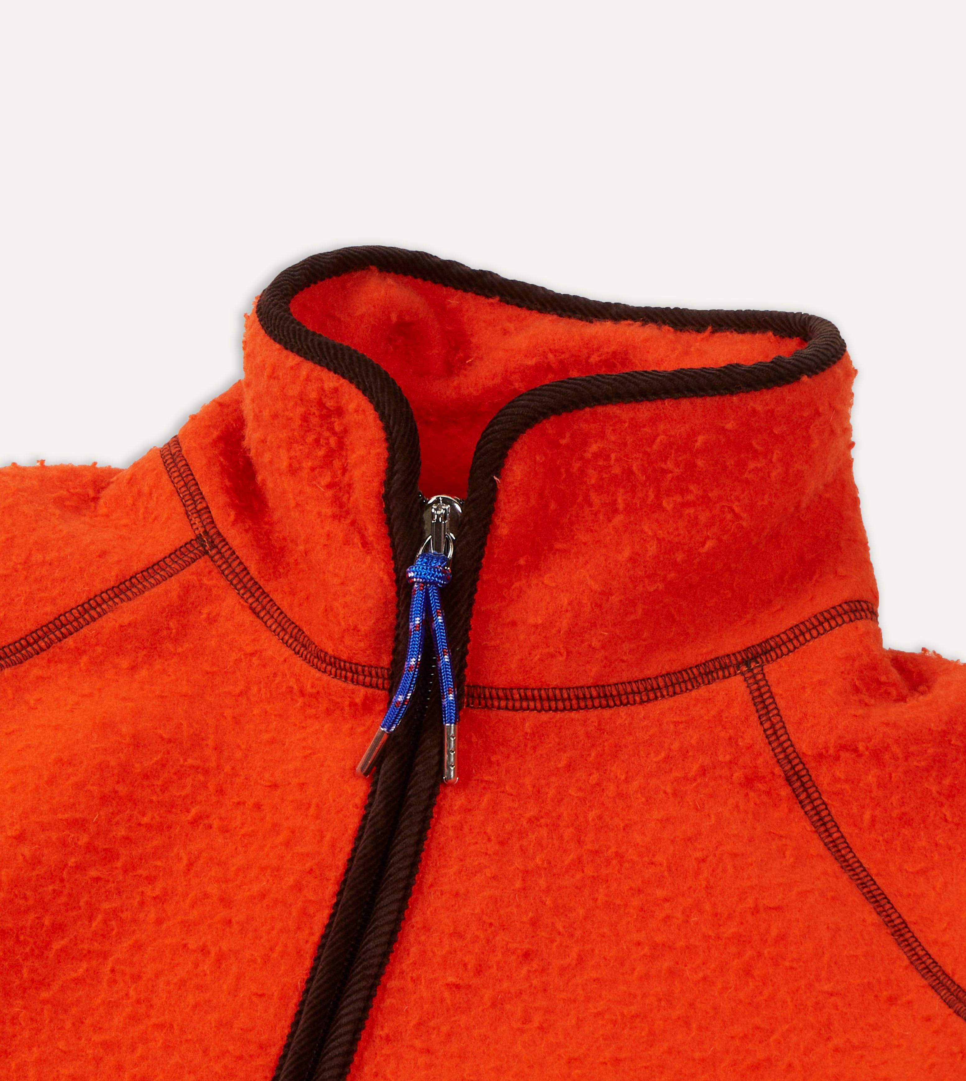 Orange Casentino Wool Half-Zip Pullover Fleece – Drakes US