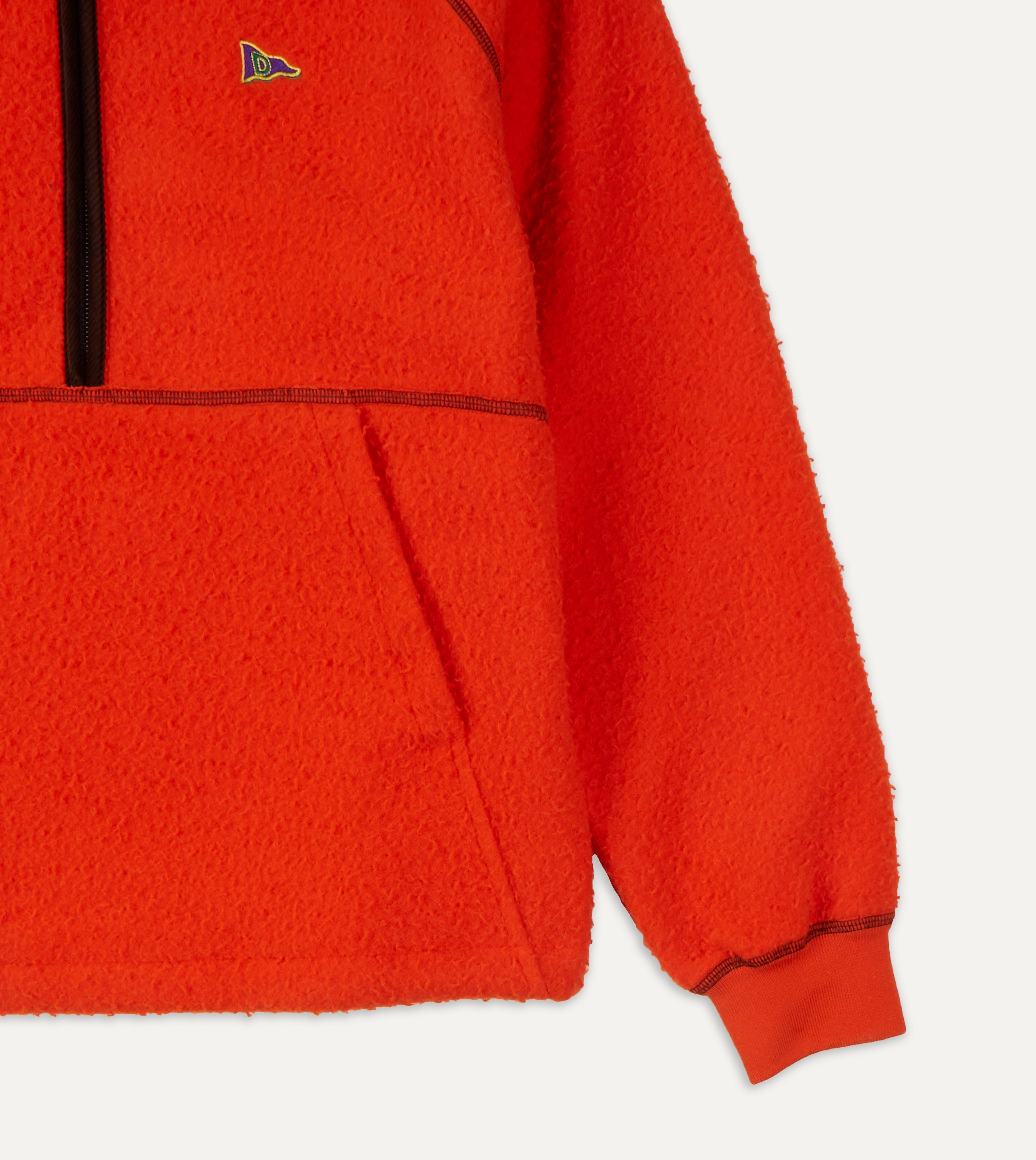Orange Casentino Wool Half-Zip Pullover Fleece – Drakes US
