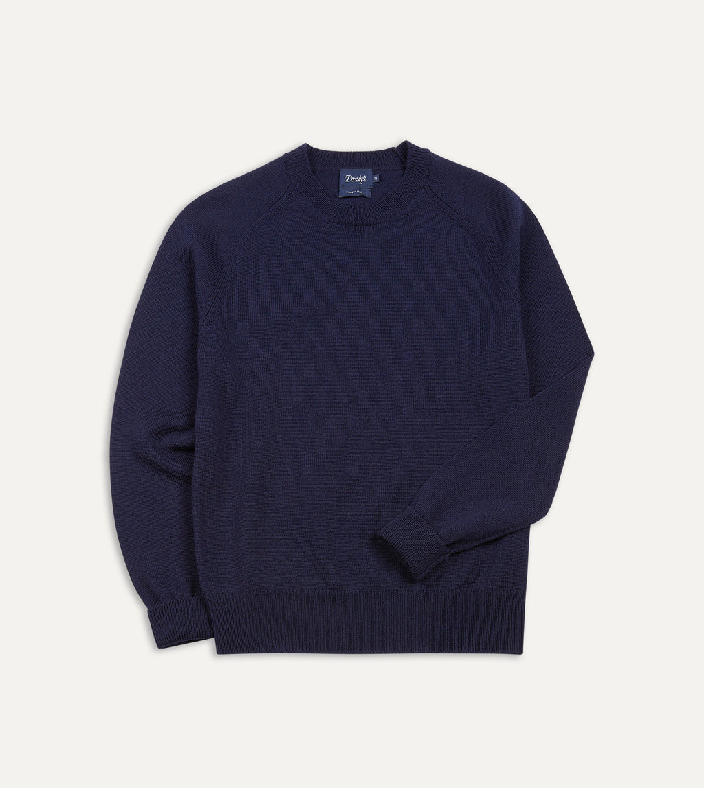 Crew neck navy jumper new arrivals