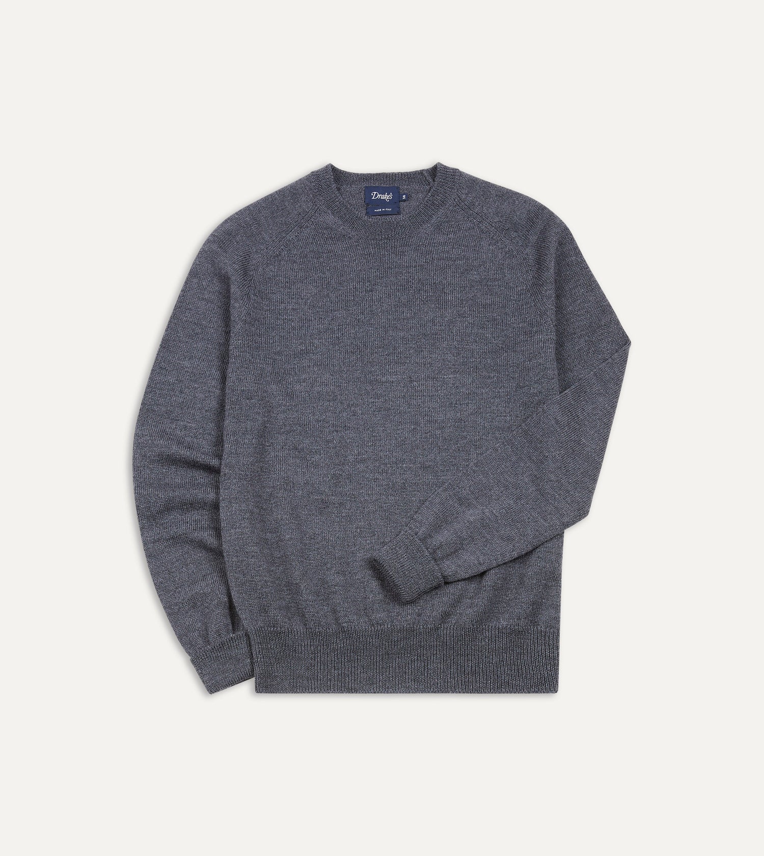 Grey Melange Merino Crew Neck Jumper