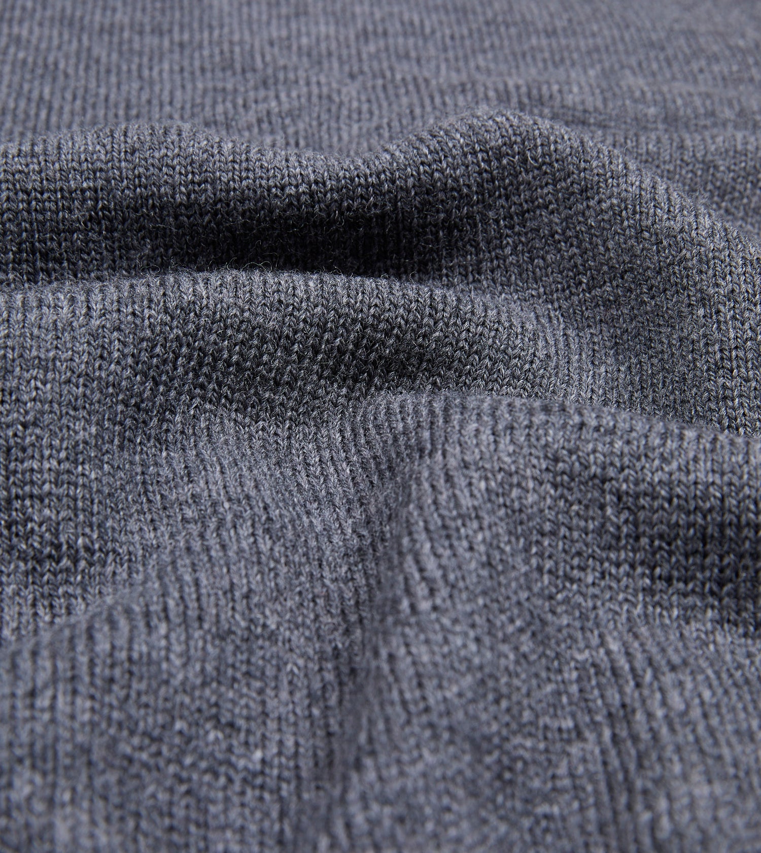 Grey Melange Merino Crew Neck Jumper