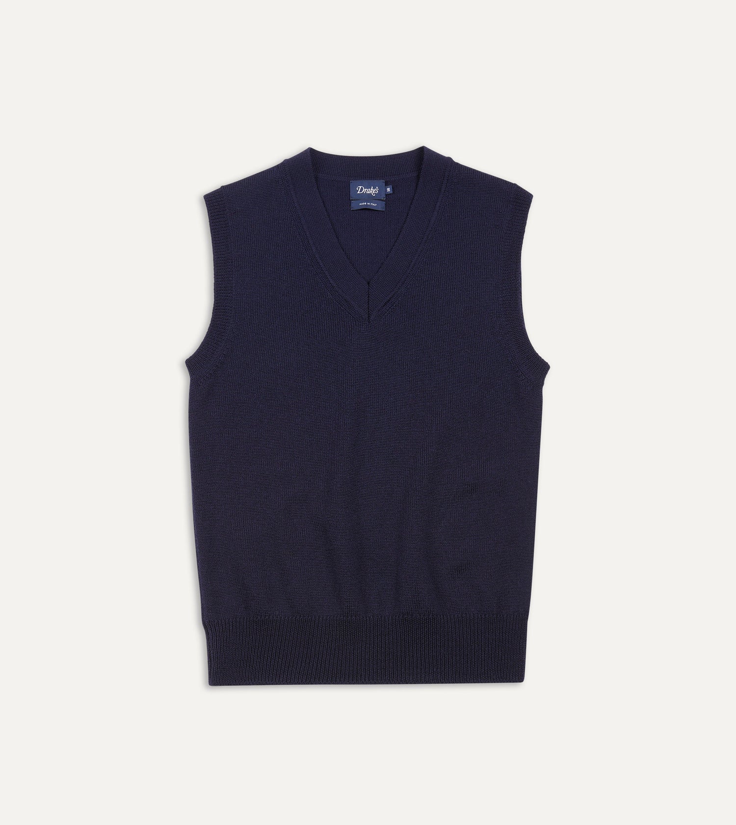 Navy Merino Wool Knitted Vest