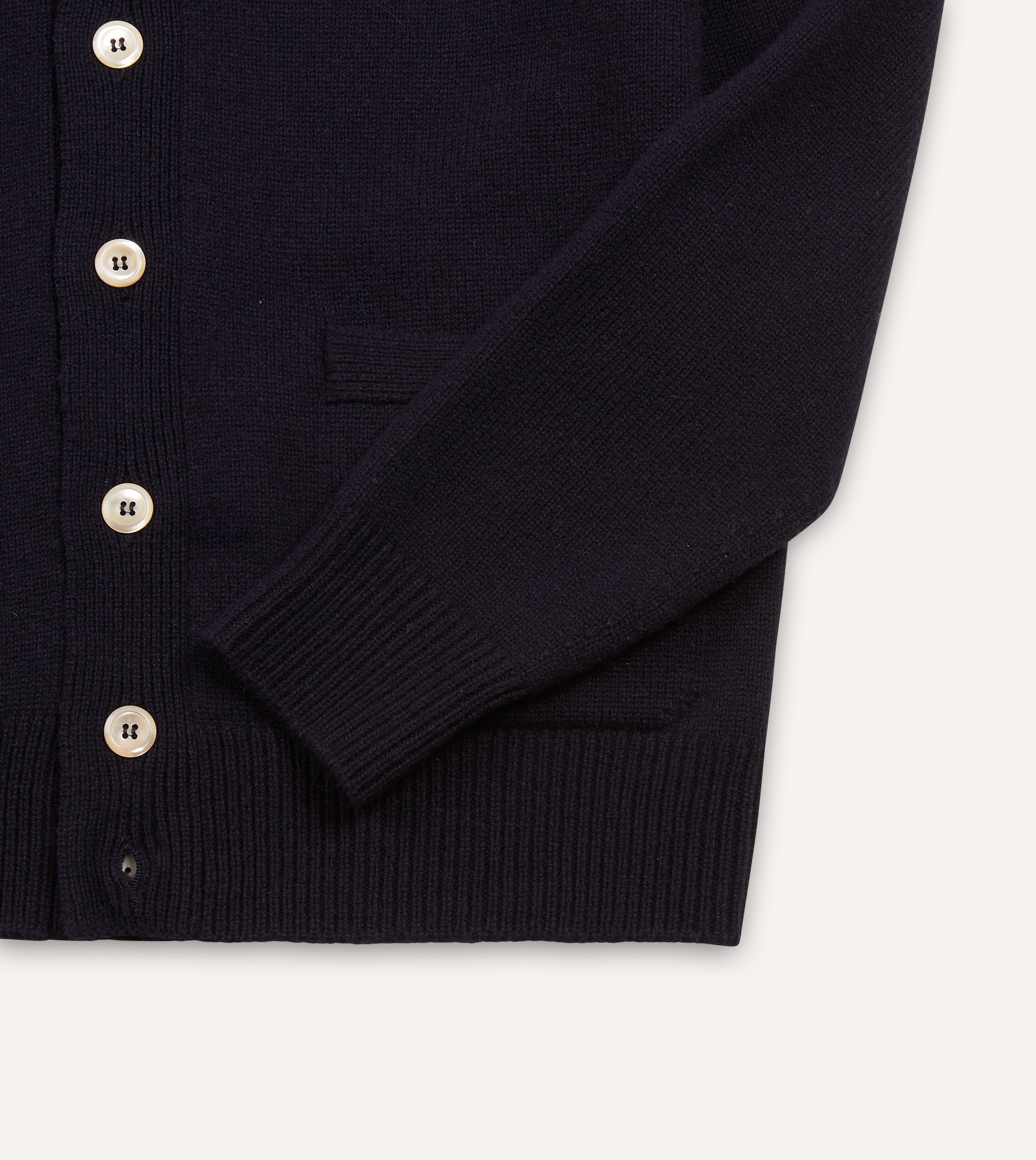 Navy Lambswool 6 Button Cardigan – Drakes US