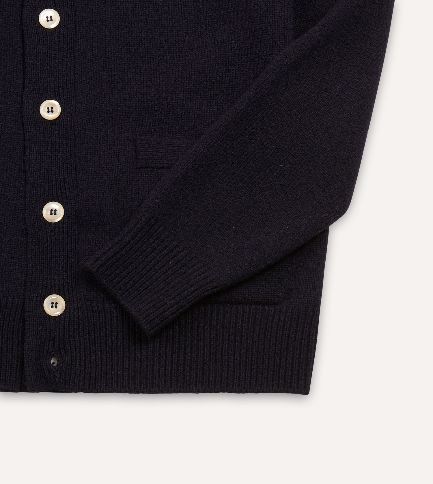 Navy Lambswool 6 Button Cardigan