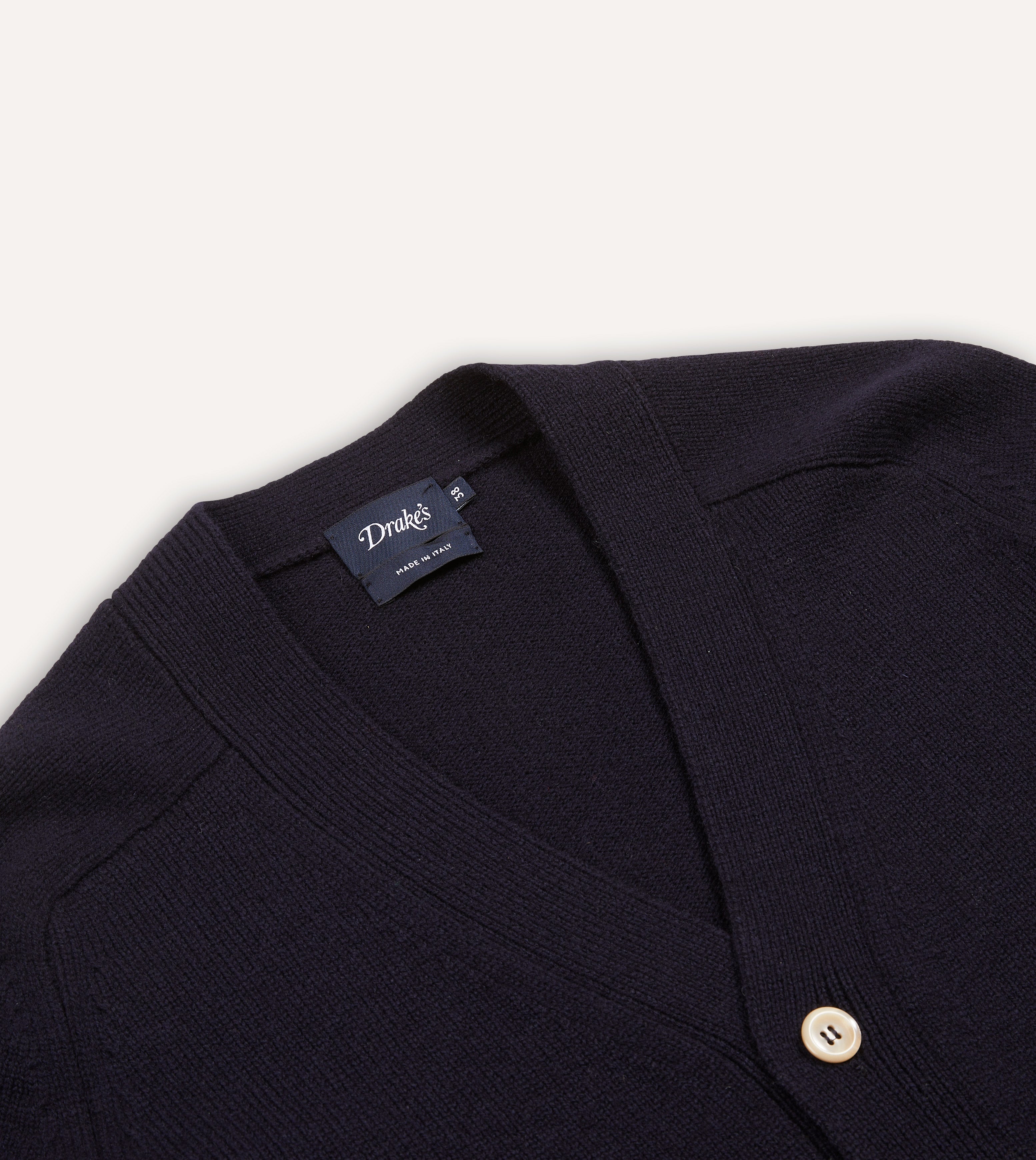 Navy Lambswool 6 Button Cardigan – Drakes US