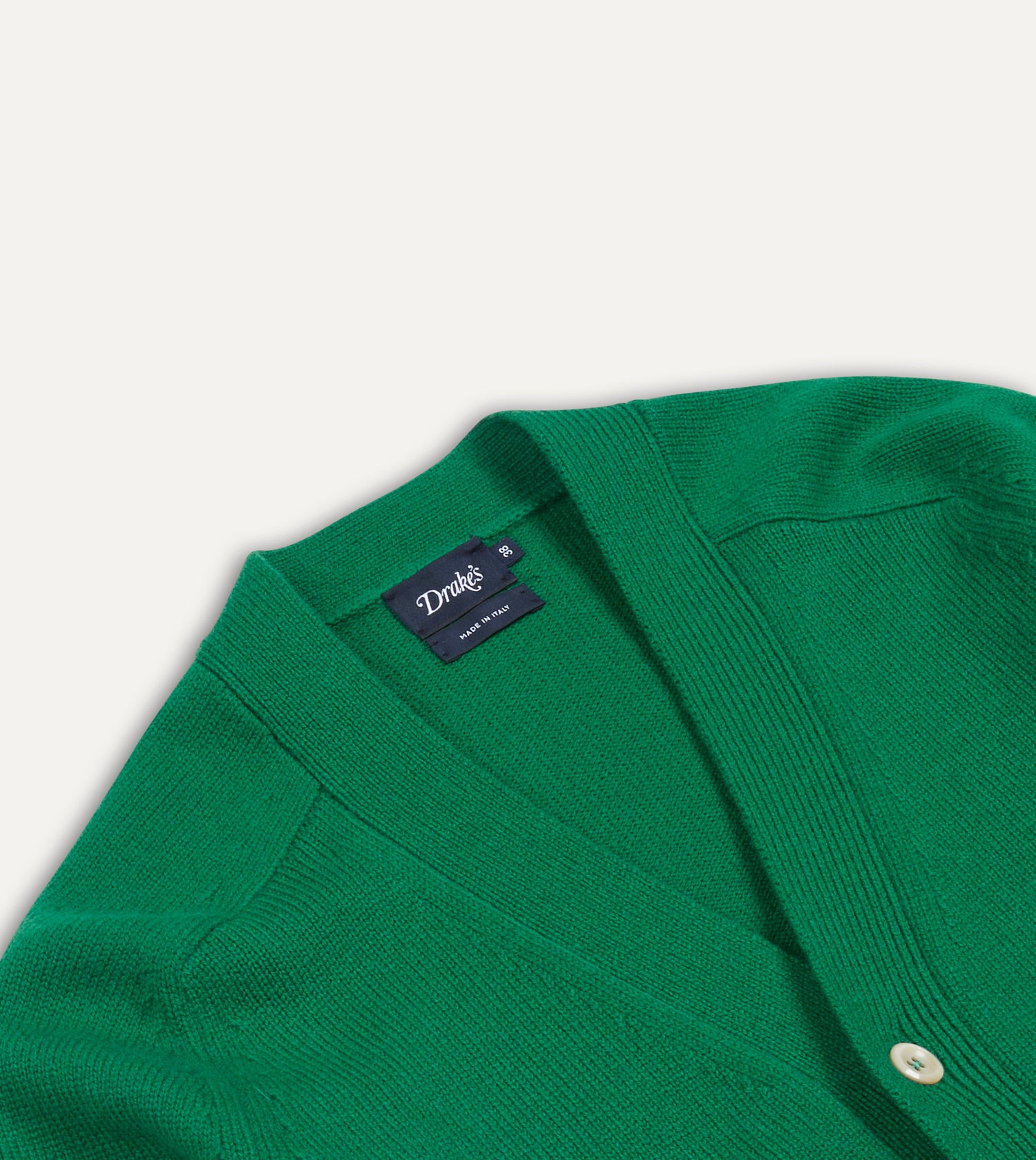 Green Lambswool 6 Button Cardigan