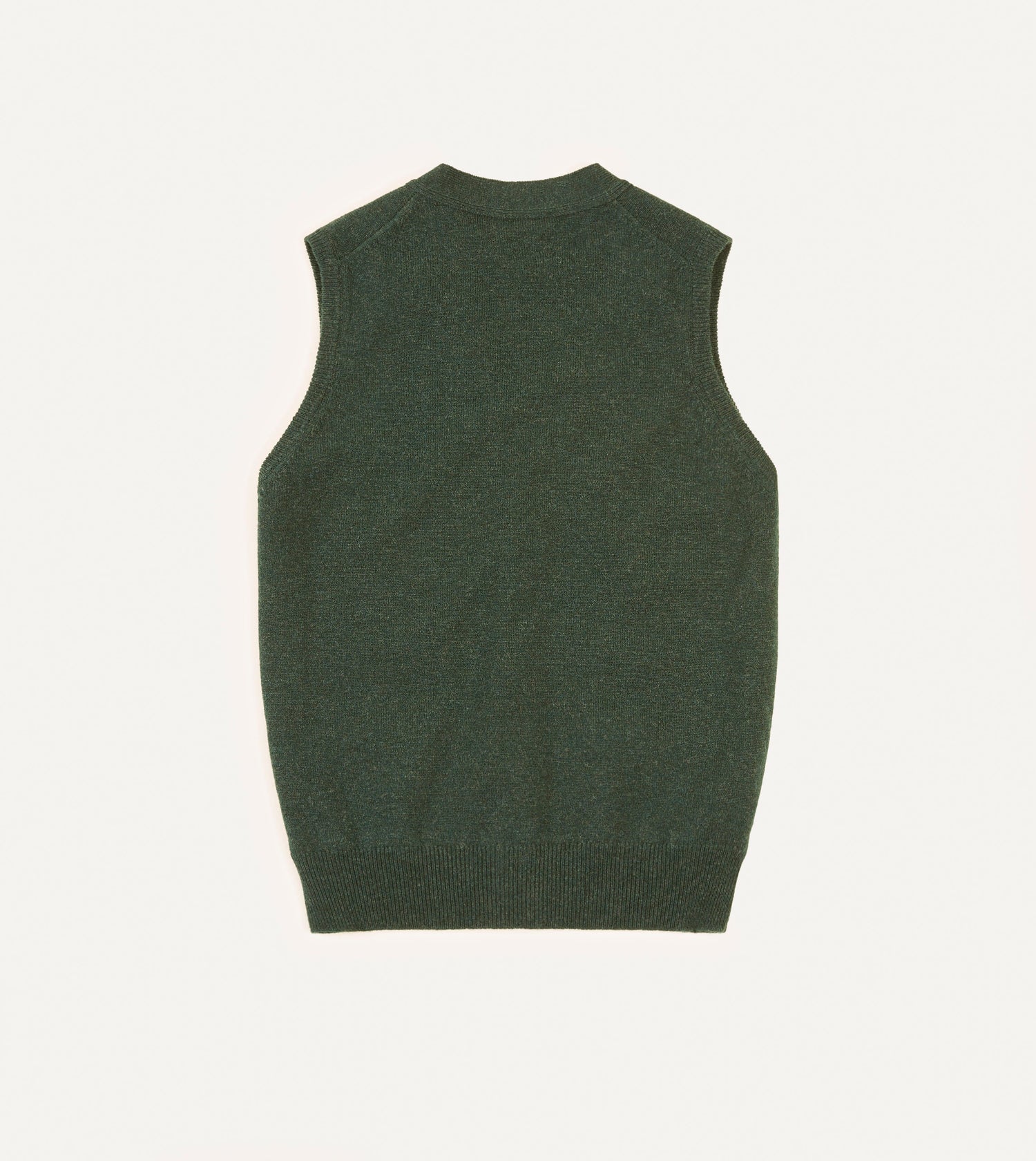 Green Lambswool Sleeveless Cardigan