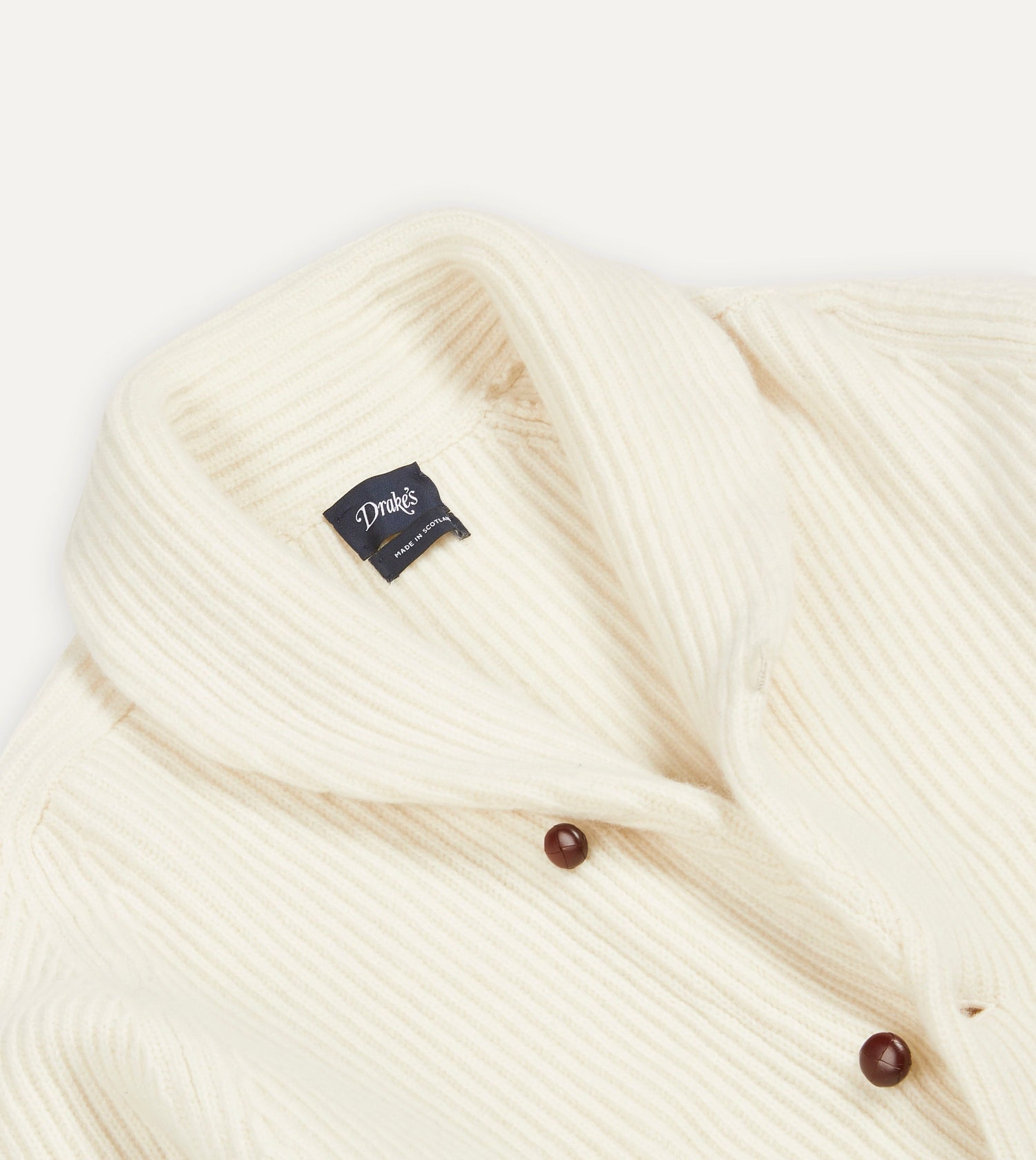 Ecru Lambswool Shawl Collar Cardigan