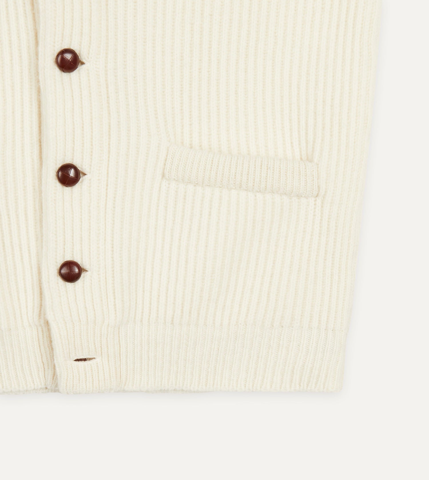 Ecru Lambswool Shawl Collar Cardigan