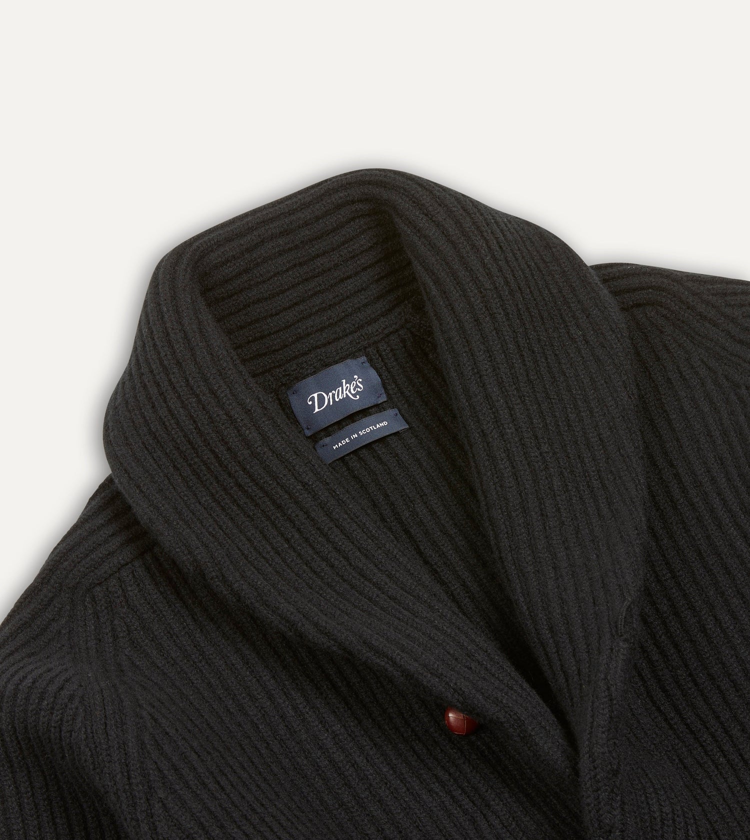 Black Lambswool Shawl Collar Cardigan