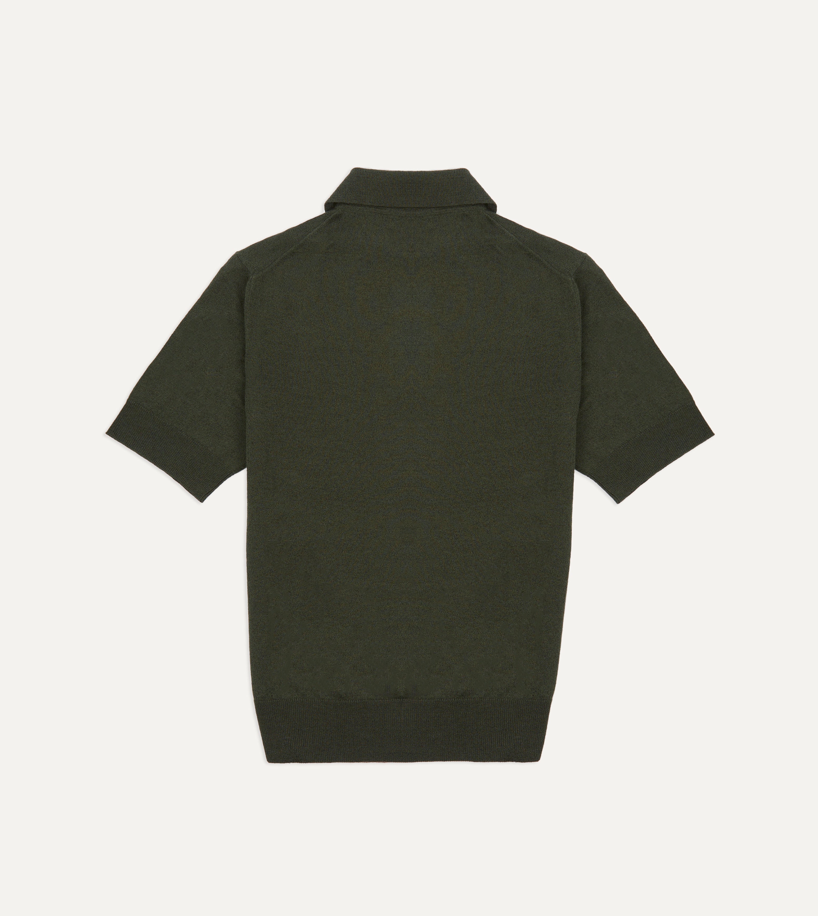 Olive Knitted Linen-Cotton Short-Sleeve Polo Shirt – Drakes US