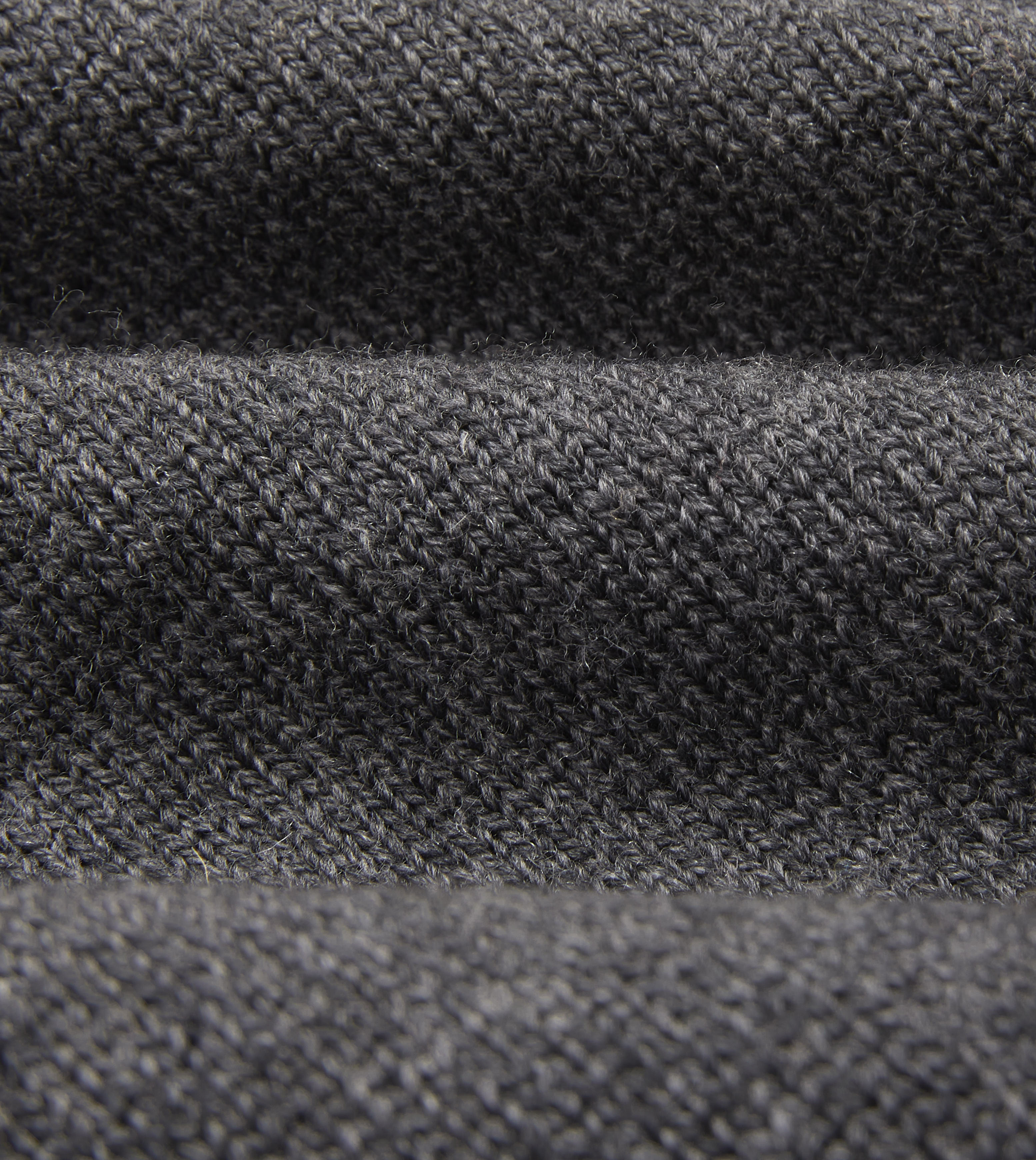 Grey Merino Wool Knitted Polo