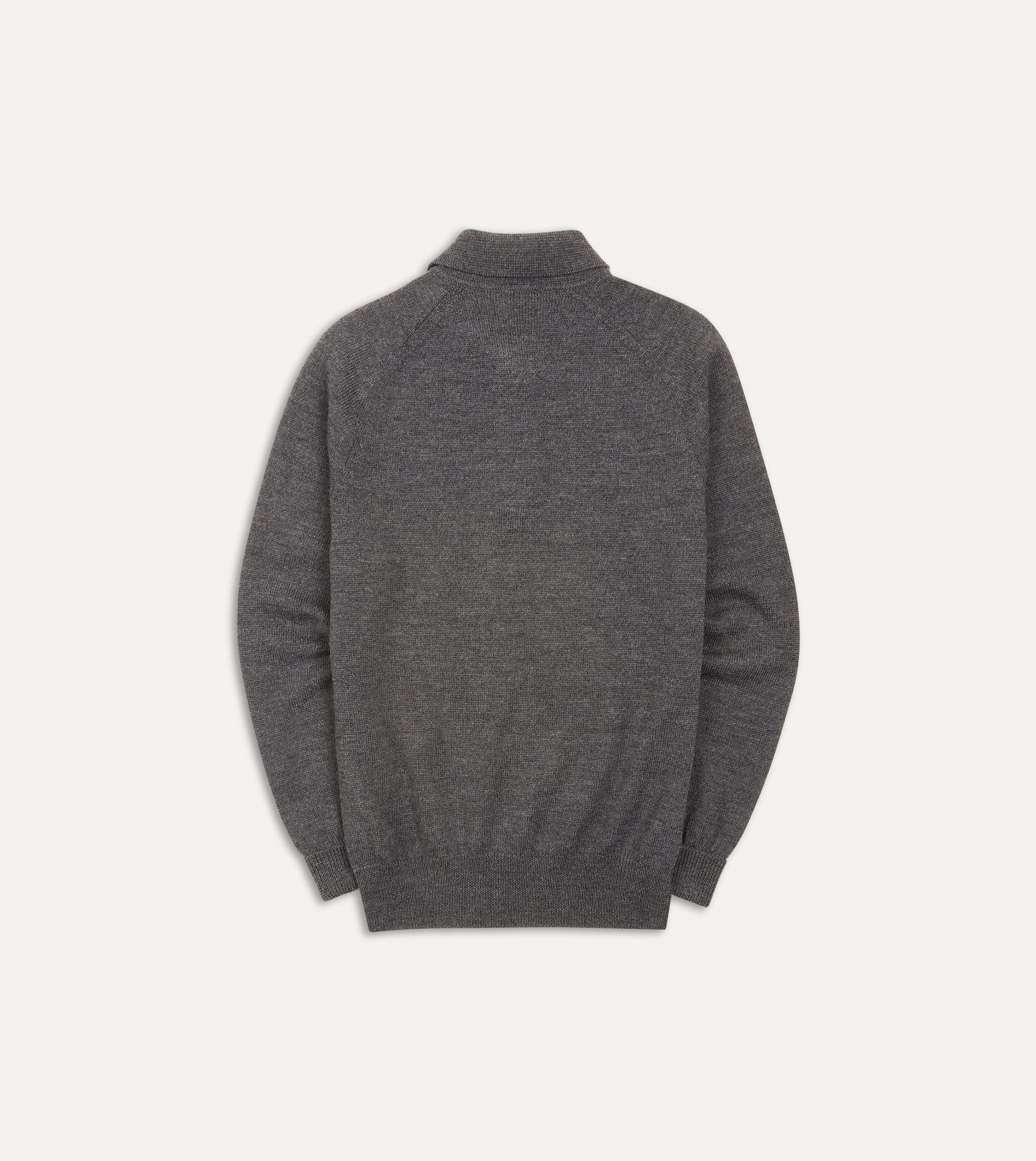 Grey Merino Wool Knitted Polo – Drakes US