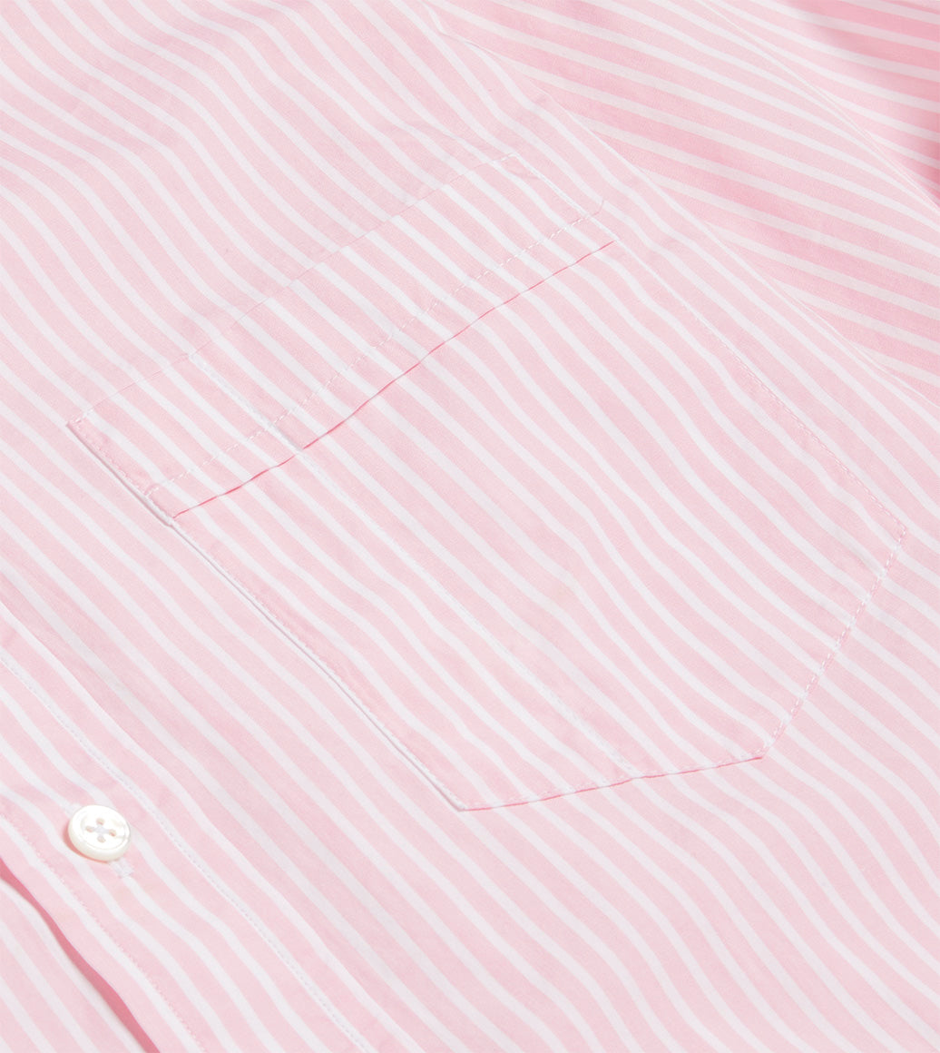 Pink Bengal Stripe Cotton Poplin Button-Down Shirt