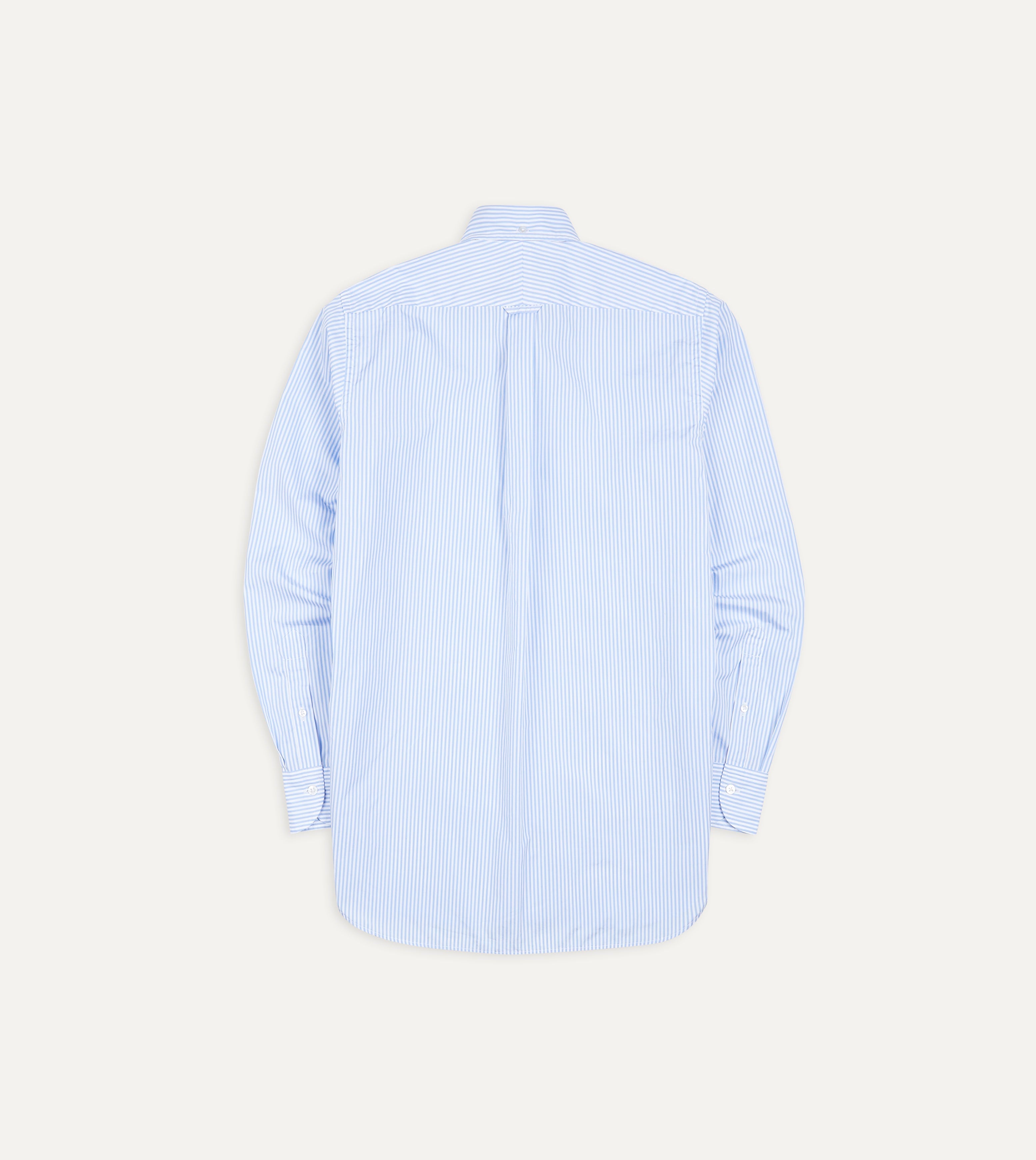 Light Blue Bengal Stripe Cotton Poplin Button-Down Shirt – Drakes US