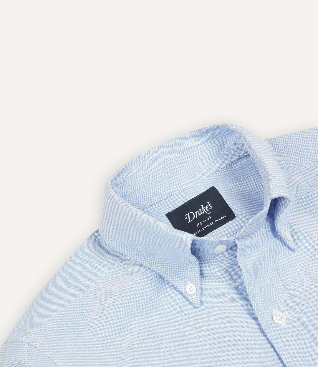 Ice Blue Cotton Oxford Cloth Button-Down Shirt – Drakes US