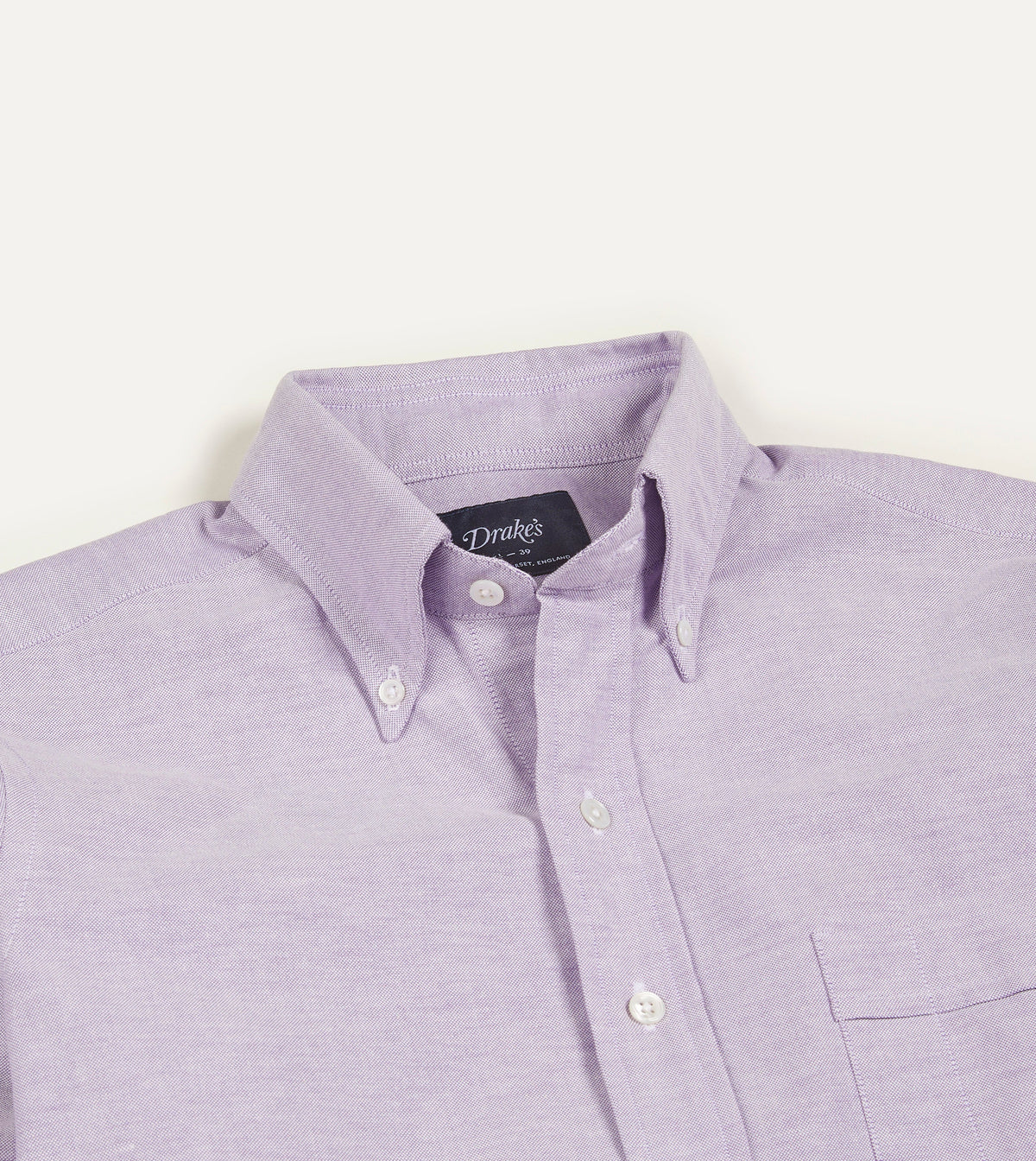 Lilac Cotton Oxford Cloth Button-Down Shirt – Drakes US