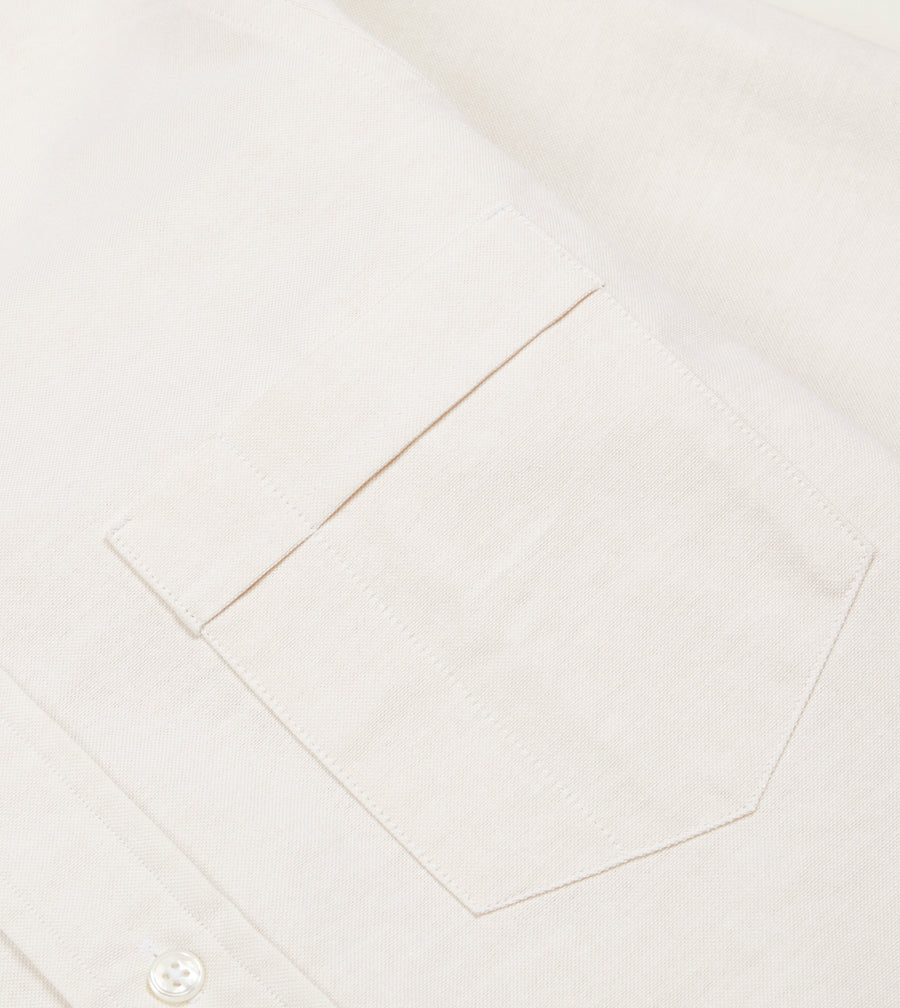 Cream Cotton Oxford Cloth Button-Down Shirt – Drakes US