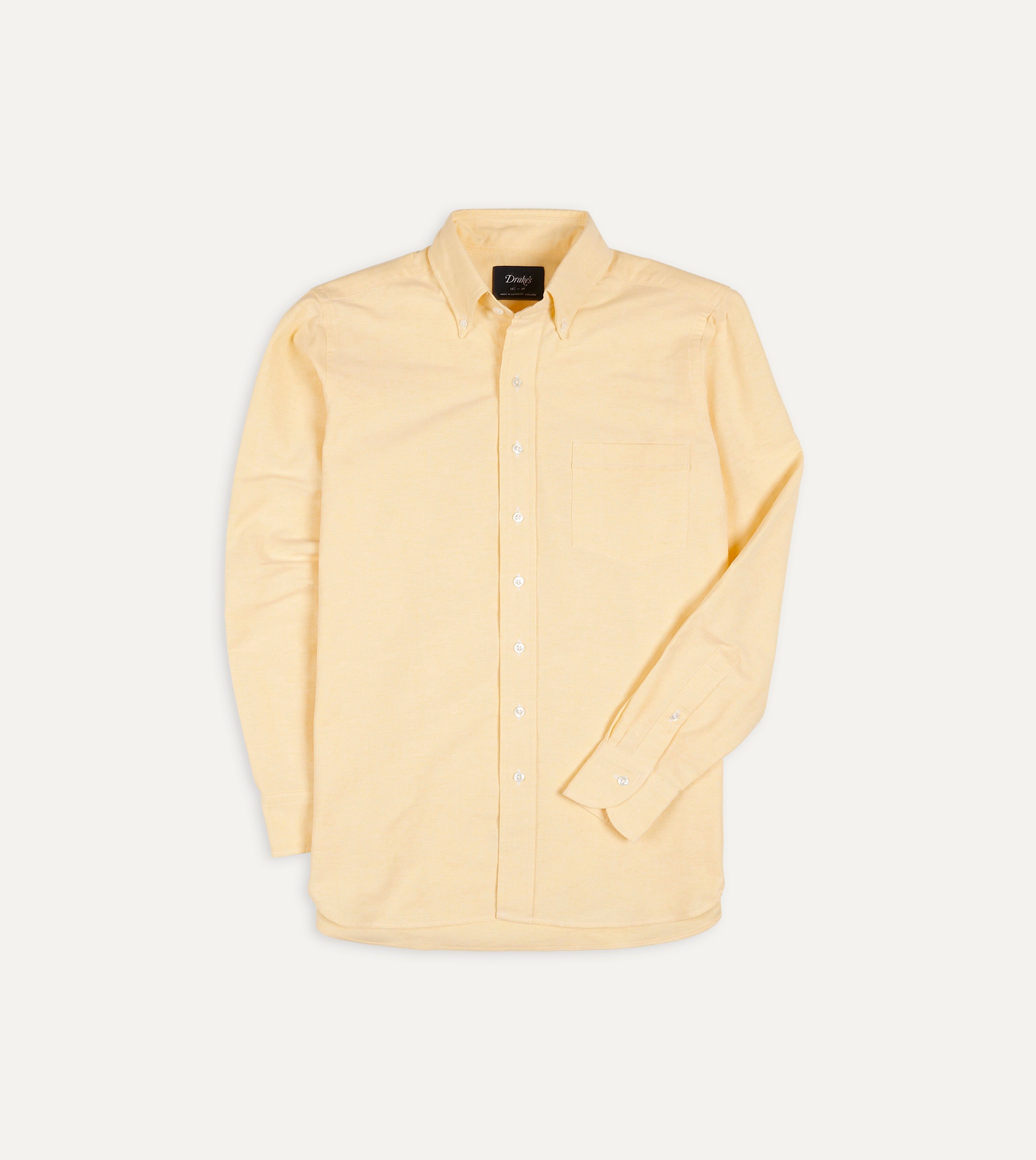 Yellow Cotton Oxford Cloth Button-Down Shirt – Drakes US