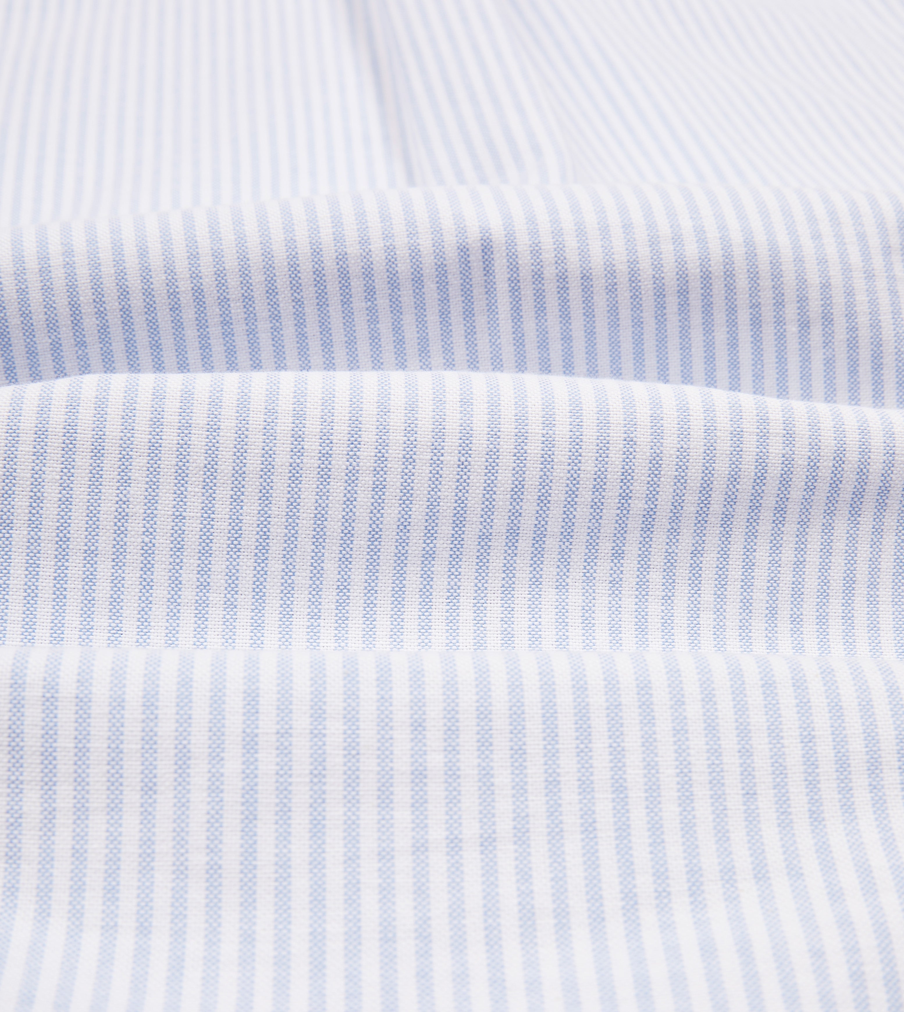 Light Blue Ticking Stripe Cotton Oxford Cloth Button-Down Shirt