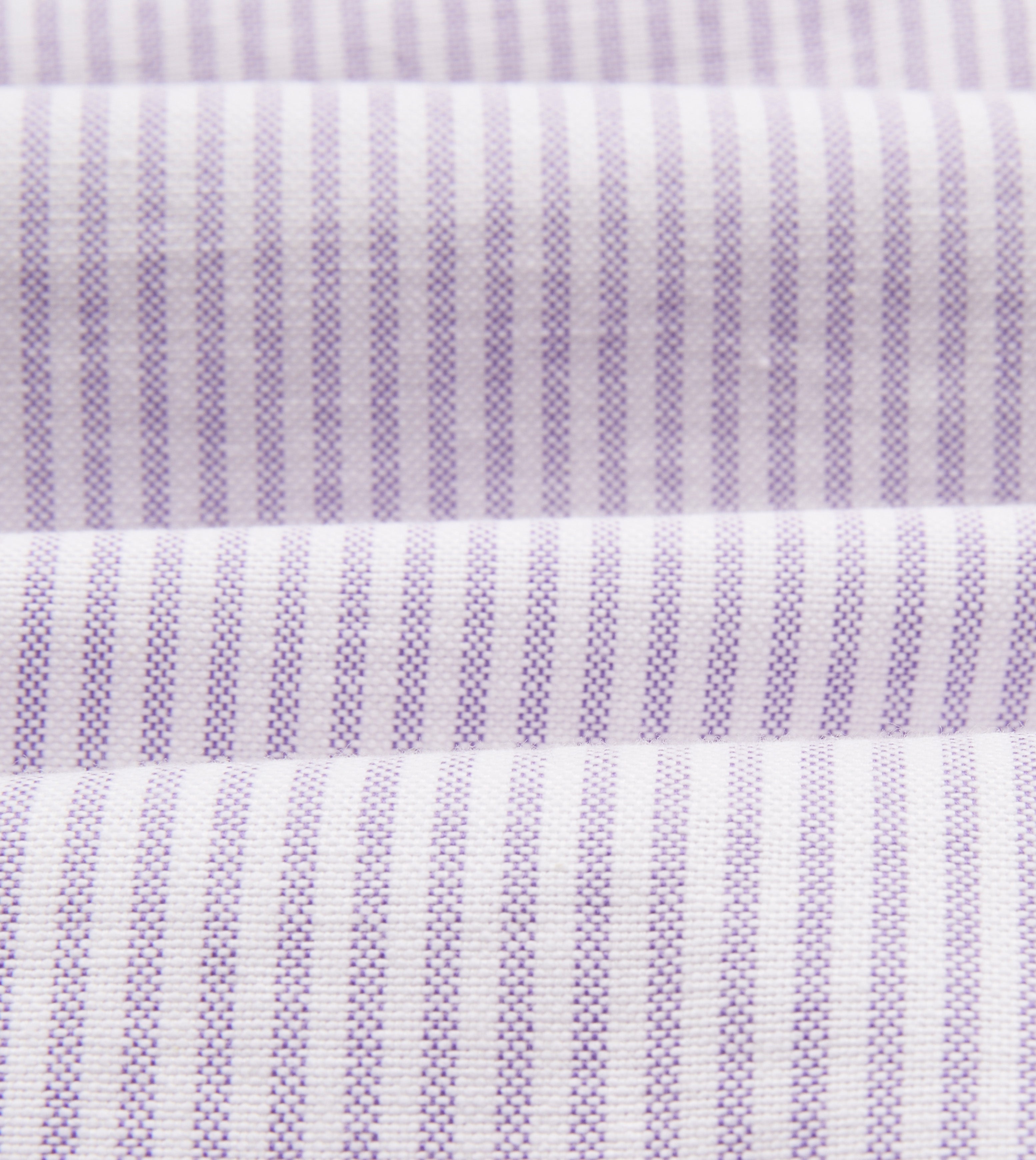 Lilac Ticking Stripe Cotton Oxford Cloth Button-Down Shirt