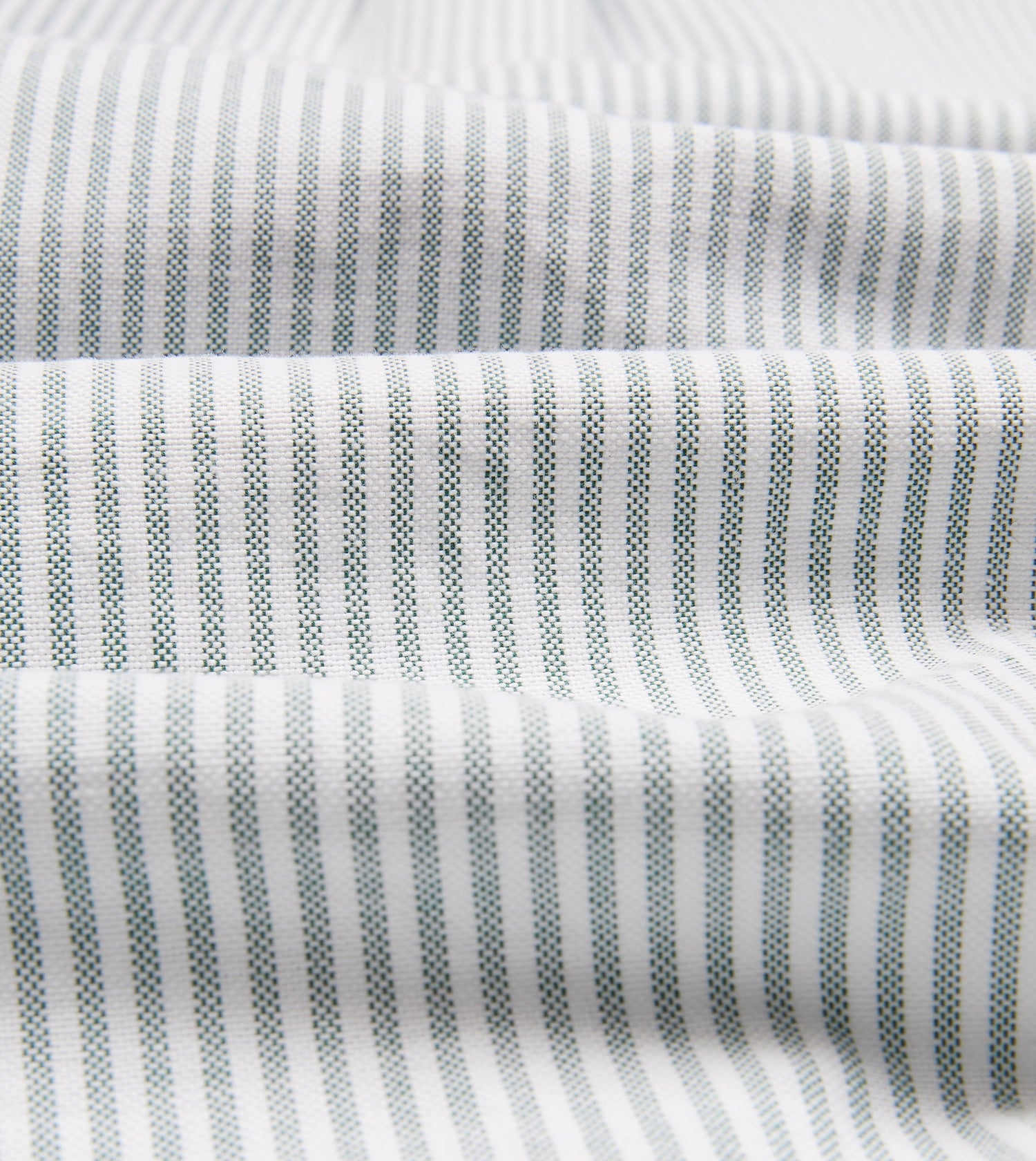 Light Green Ticking Stripe Cotton Oxford Cloth Button-Down Shirt