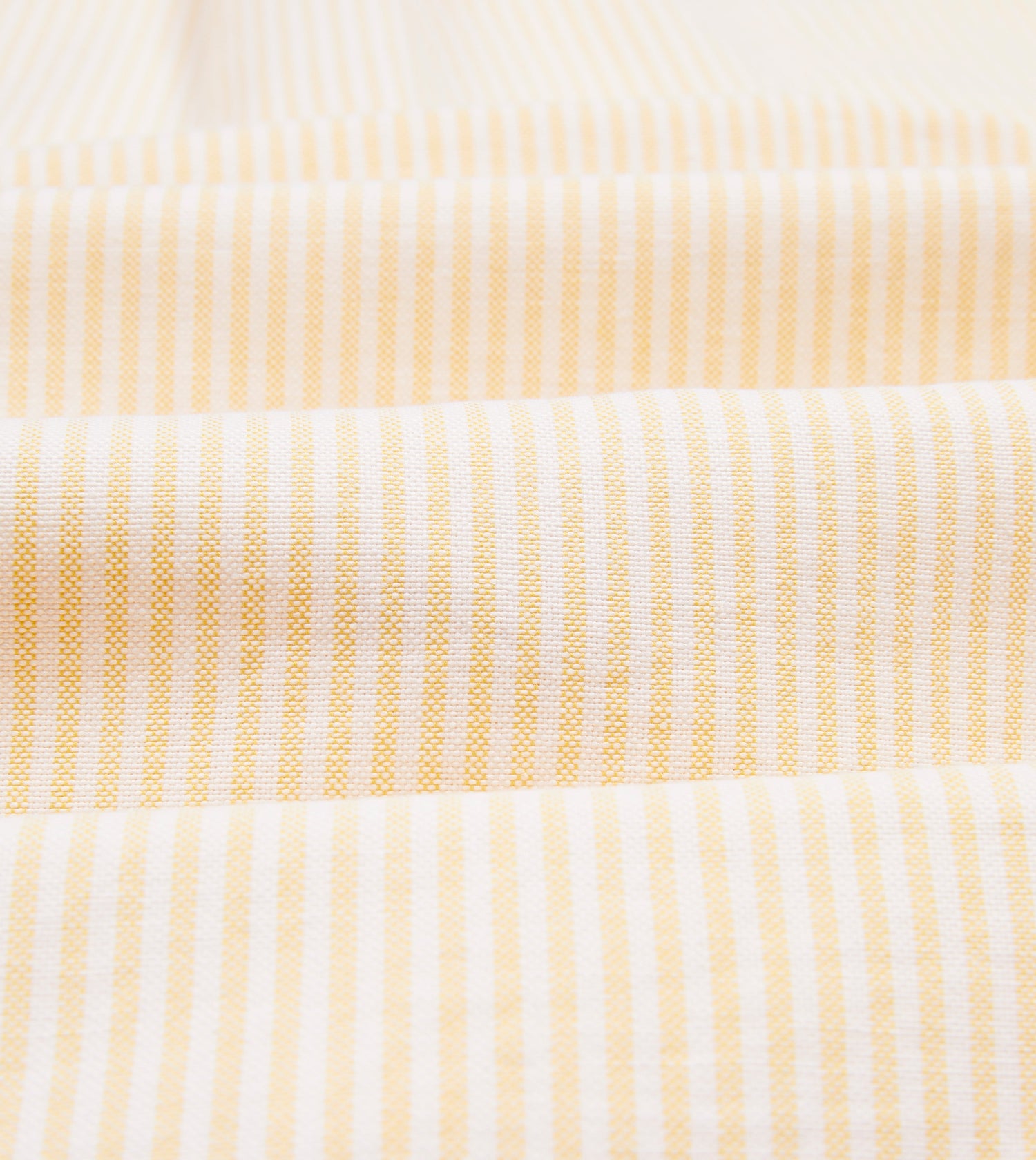 Yellow Ticking Stripe Cotton Oxford Cloth Button-Down Shirt