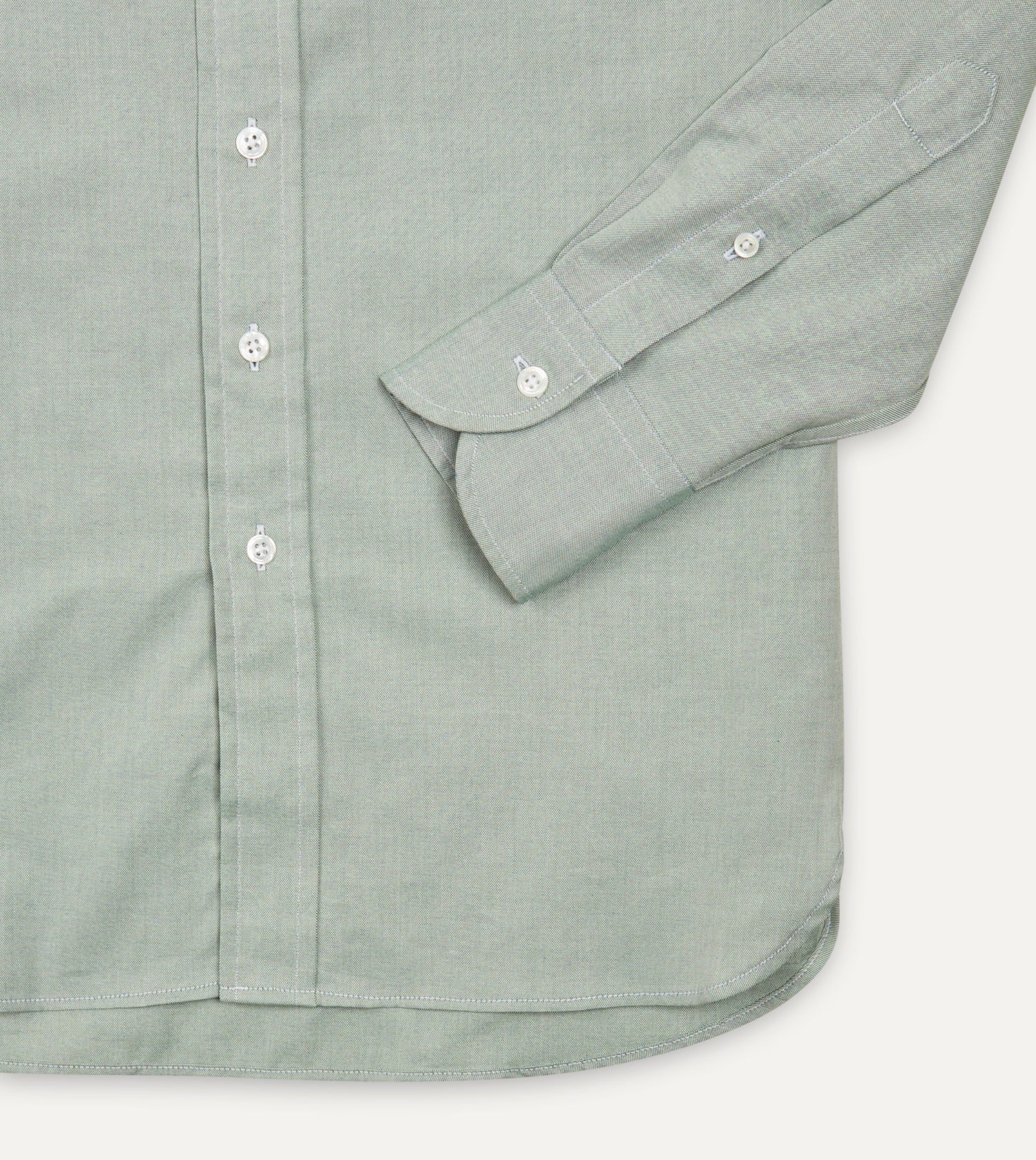 Green Pinpoint Oxford Cotton Cloth Button-Down Shirt