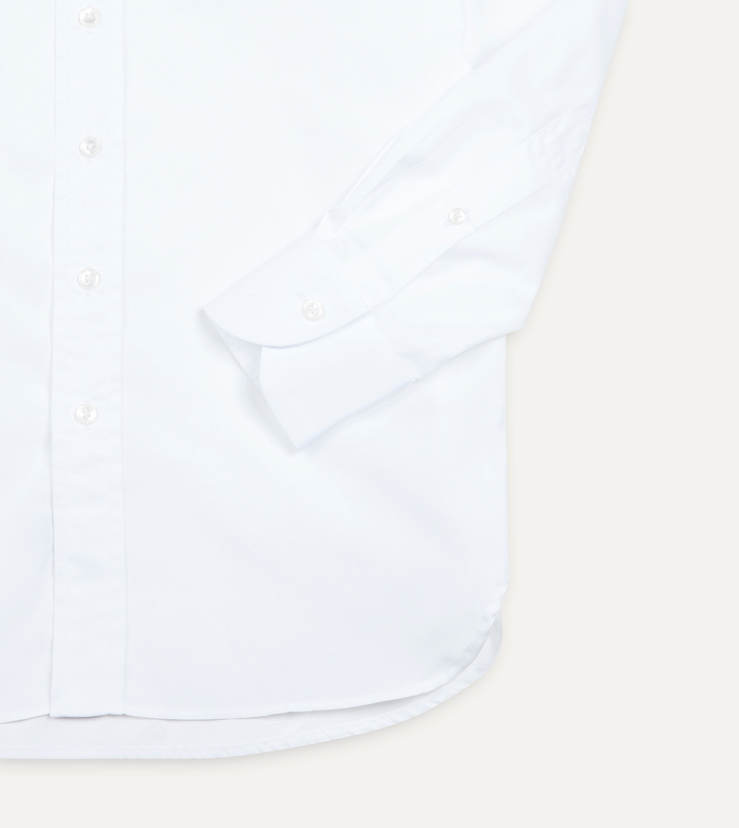 White Cotton Spread Collar Poplin Shirt