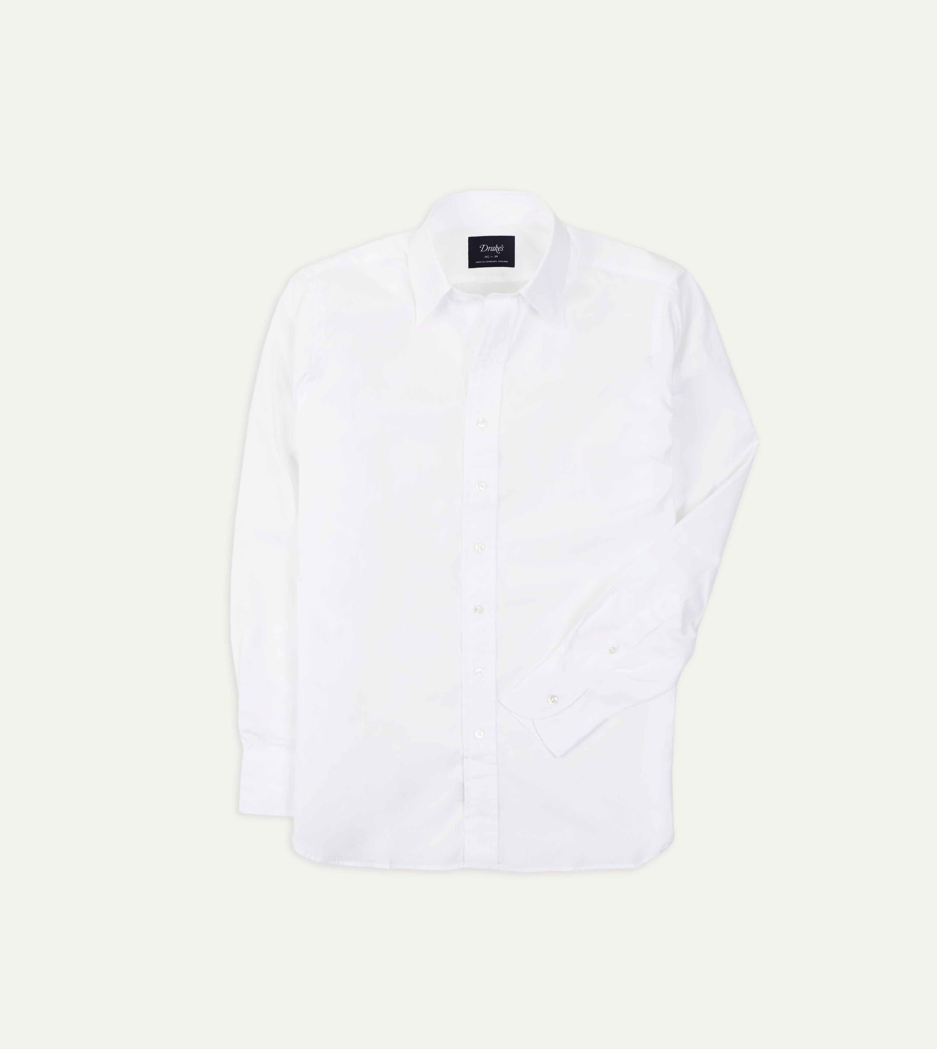 White Cotton Poplin Long Point Collar Shirt White Cotton Poplin Long Point Collar Shirt