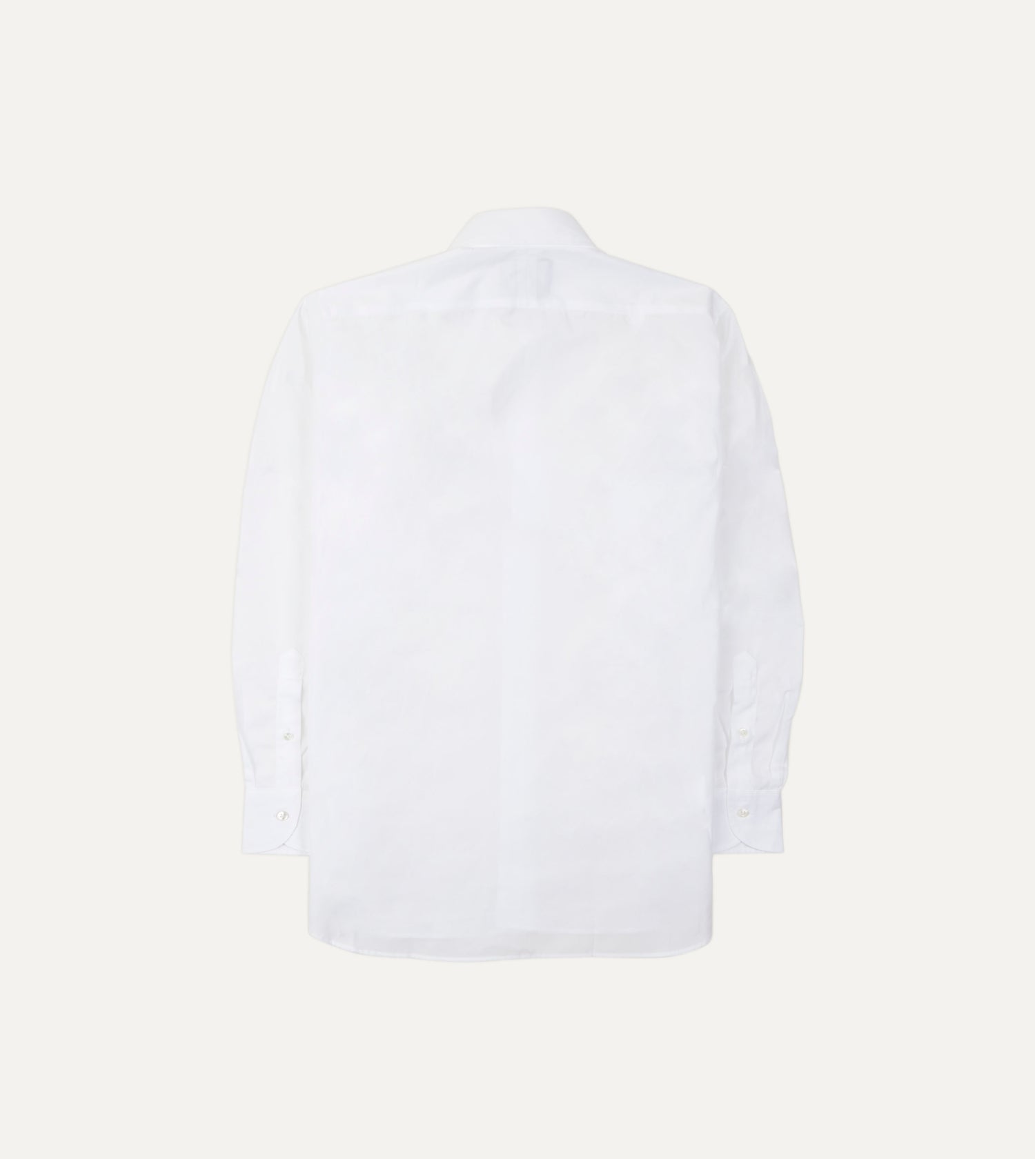 White Cotton Poplin Long Point Collar Shirt