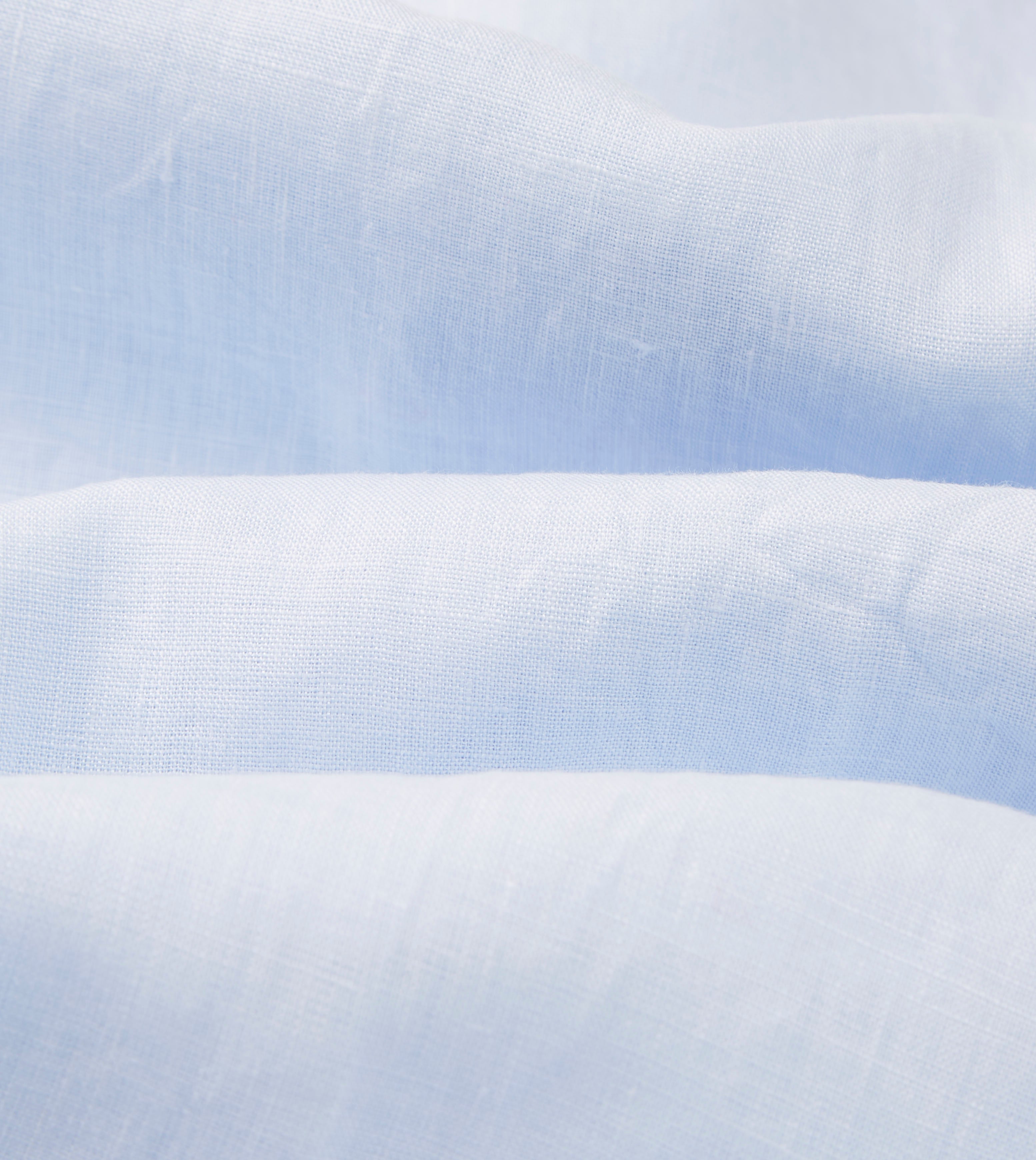 Light Blue Linen Spread Collar Shirt