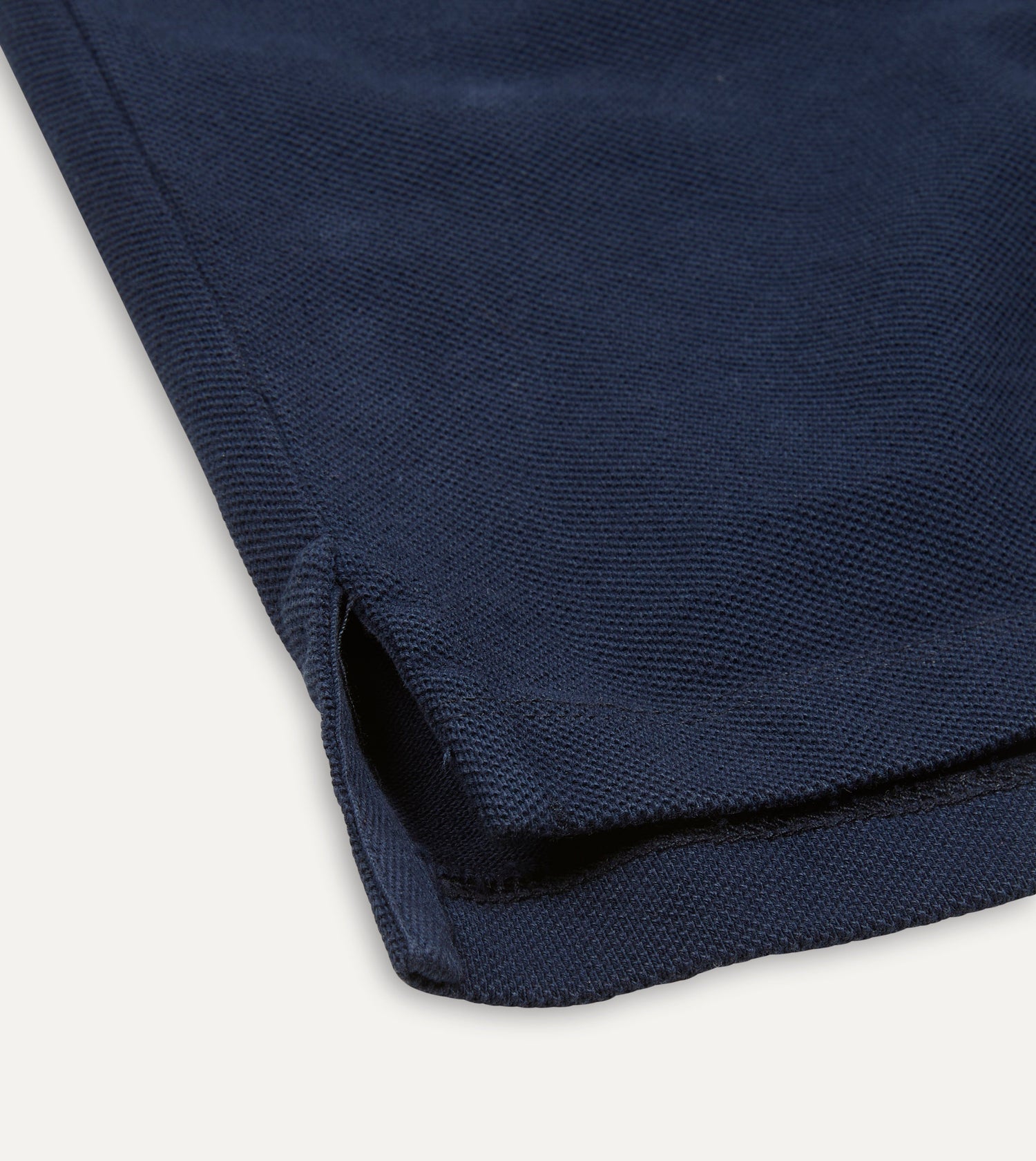 Navy Piqué Cotton Polo Shirt